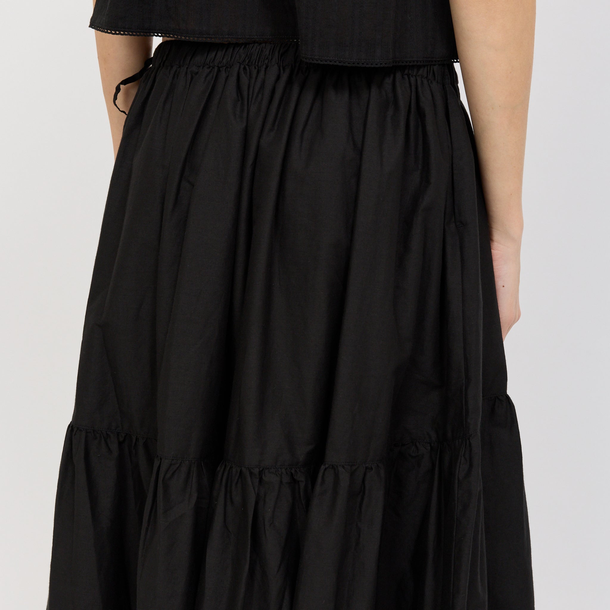 Tiered Maxi Skirt Black