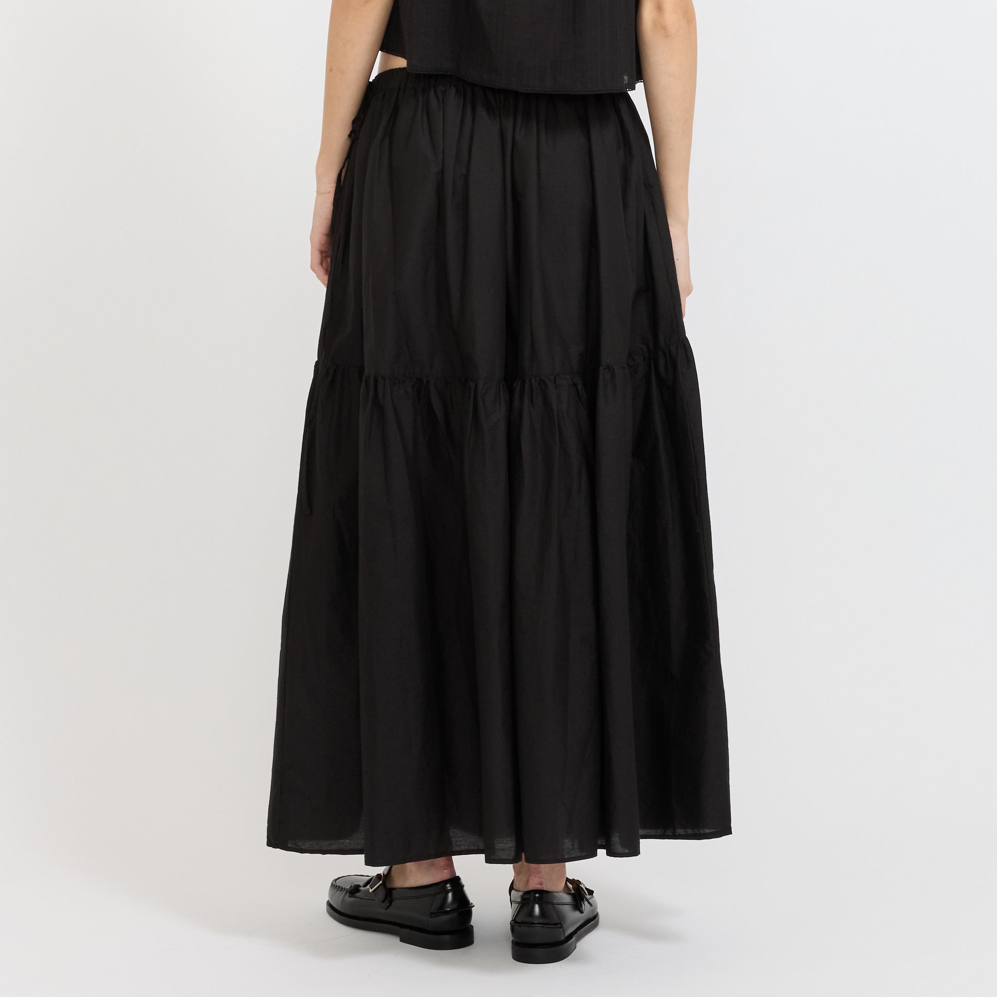 Tiered Maxi Skirt Black
