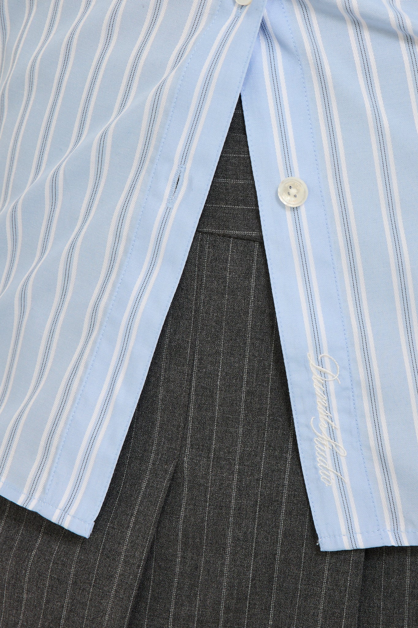 2-way Essential Slim Shirt Blue Stripe