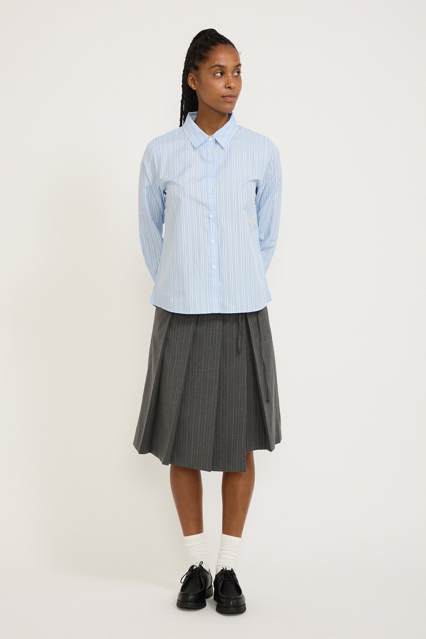 2-way Essential Slim Shirt Blue Stripe