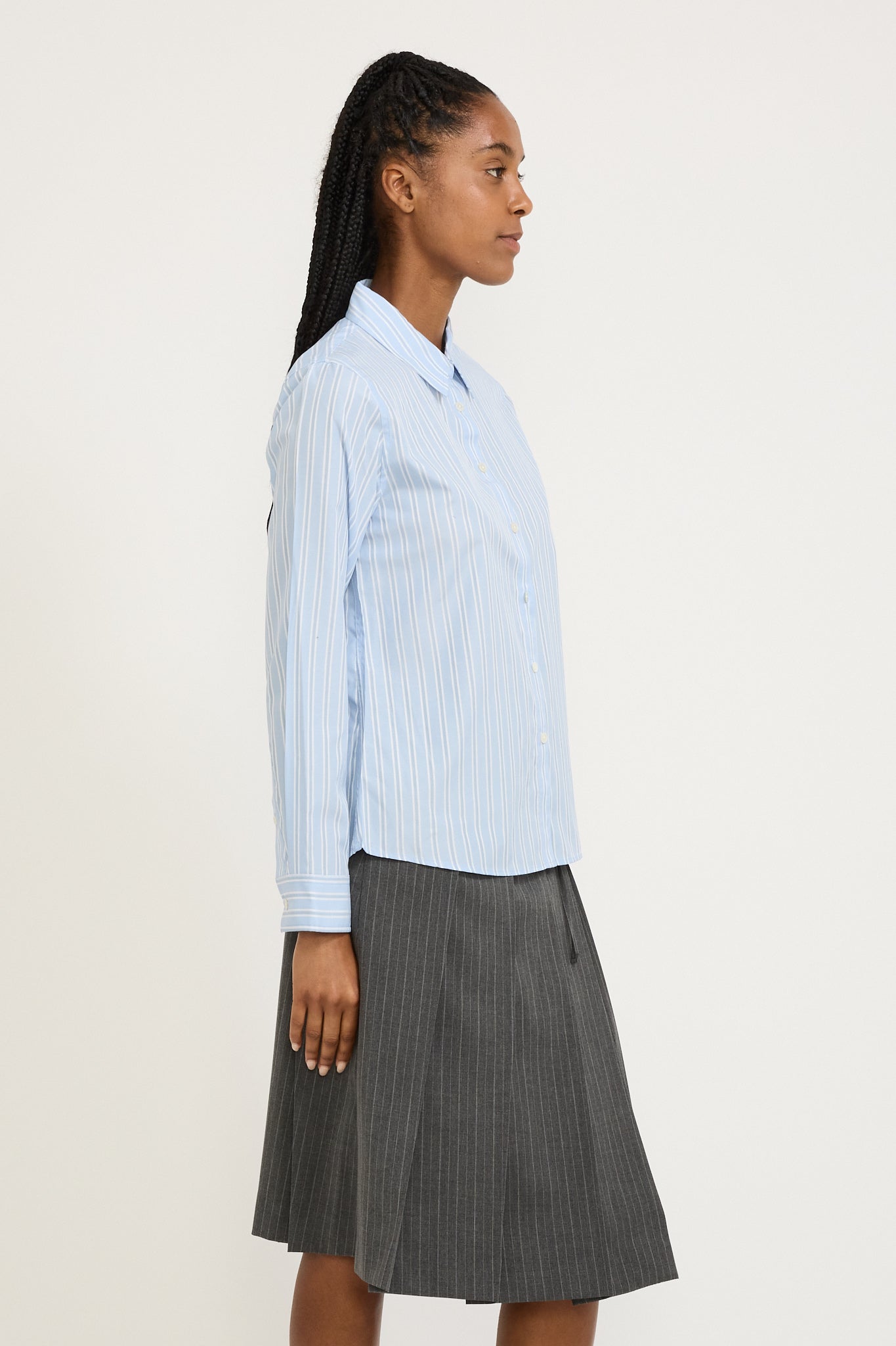 2-way Essential Slim Shirt Blue Stripe
