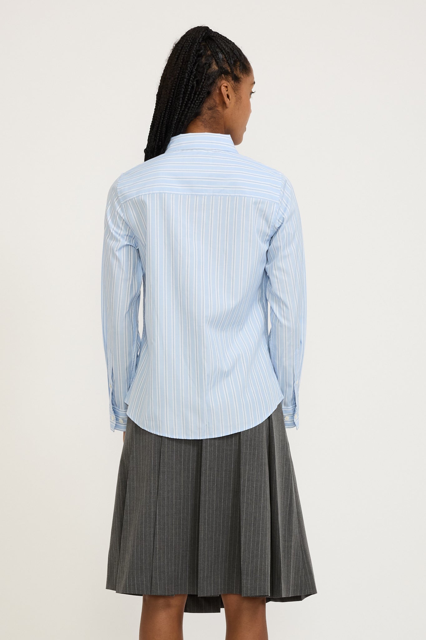 2-way Essential Slim Shirt Blue Stripe
