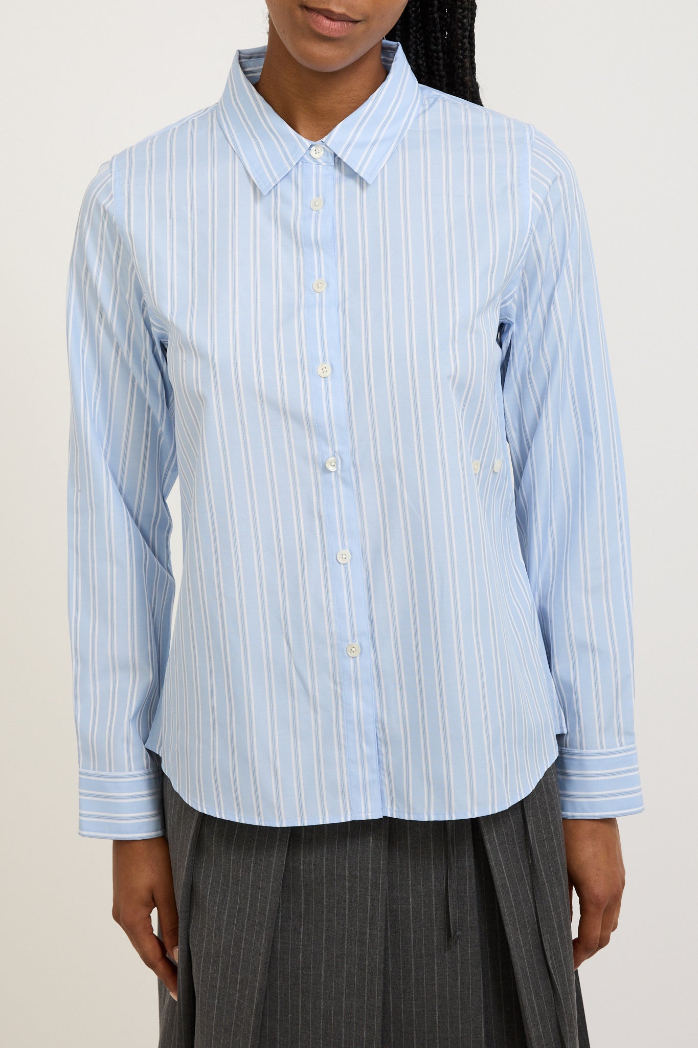 2-way Essential Slim Shirt Blue Stripe