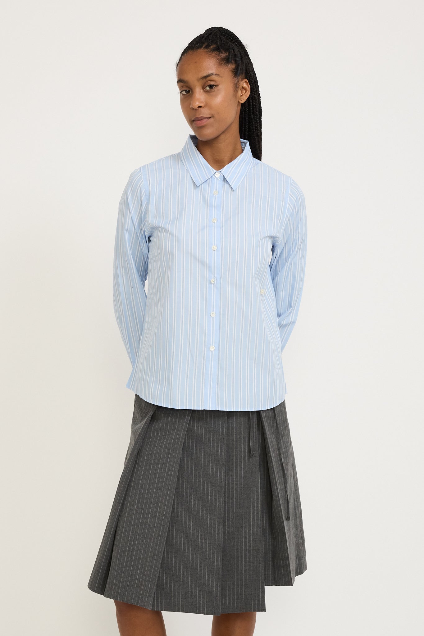 2-way Essential Slim Shirt Blue Stripe