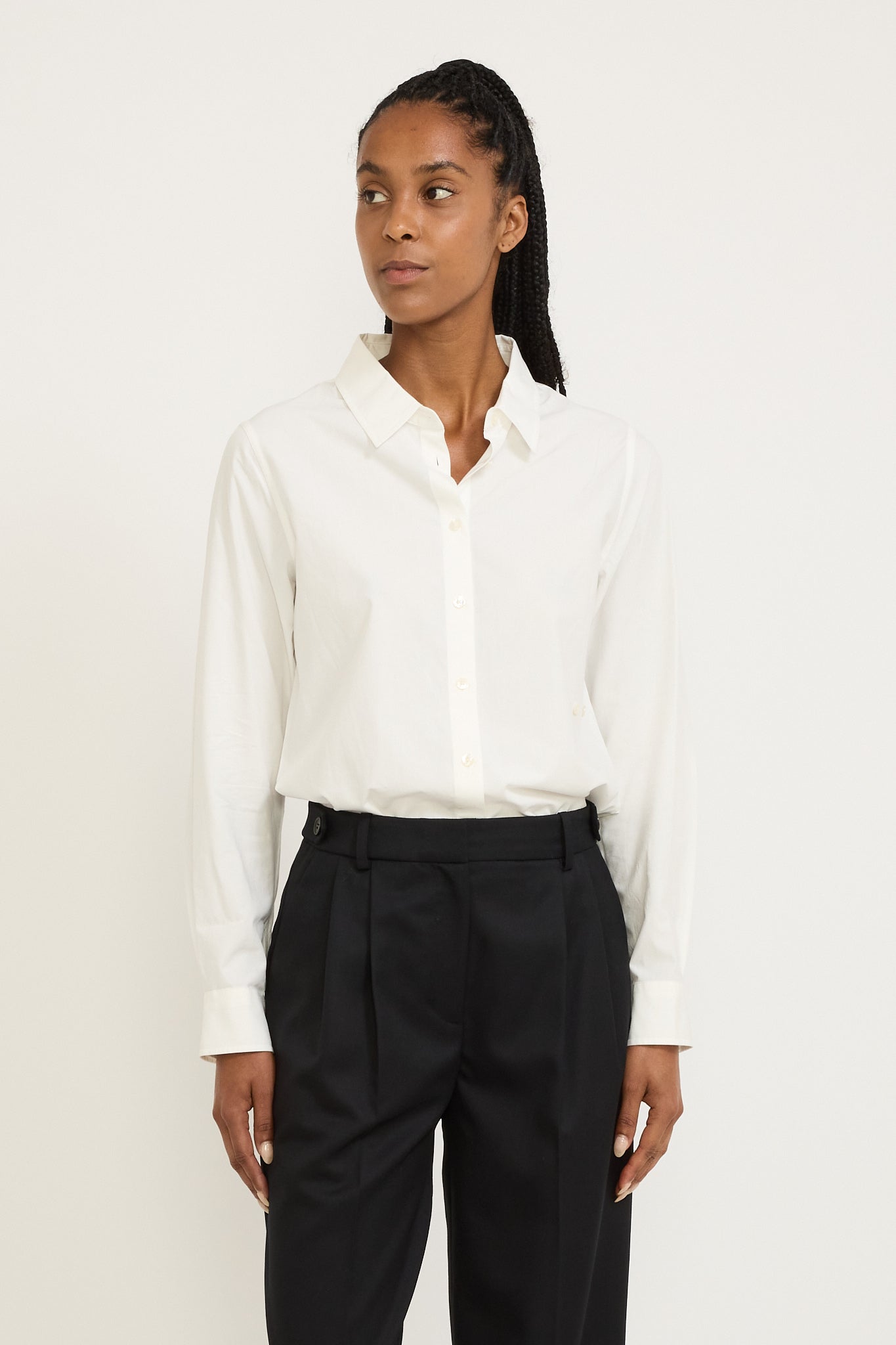 2-way Essential Slim Shirt White
