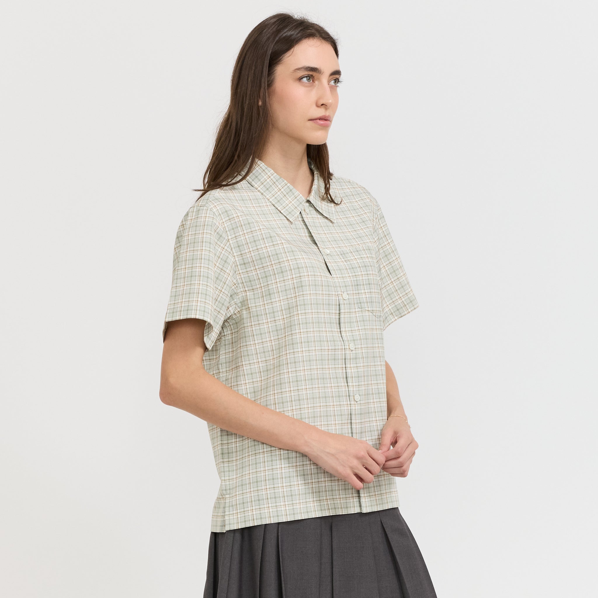 Dunst | Unisex Holiday Checked Shirt Olive Check | Maplestore