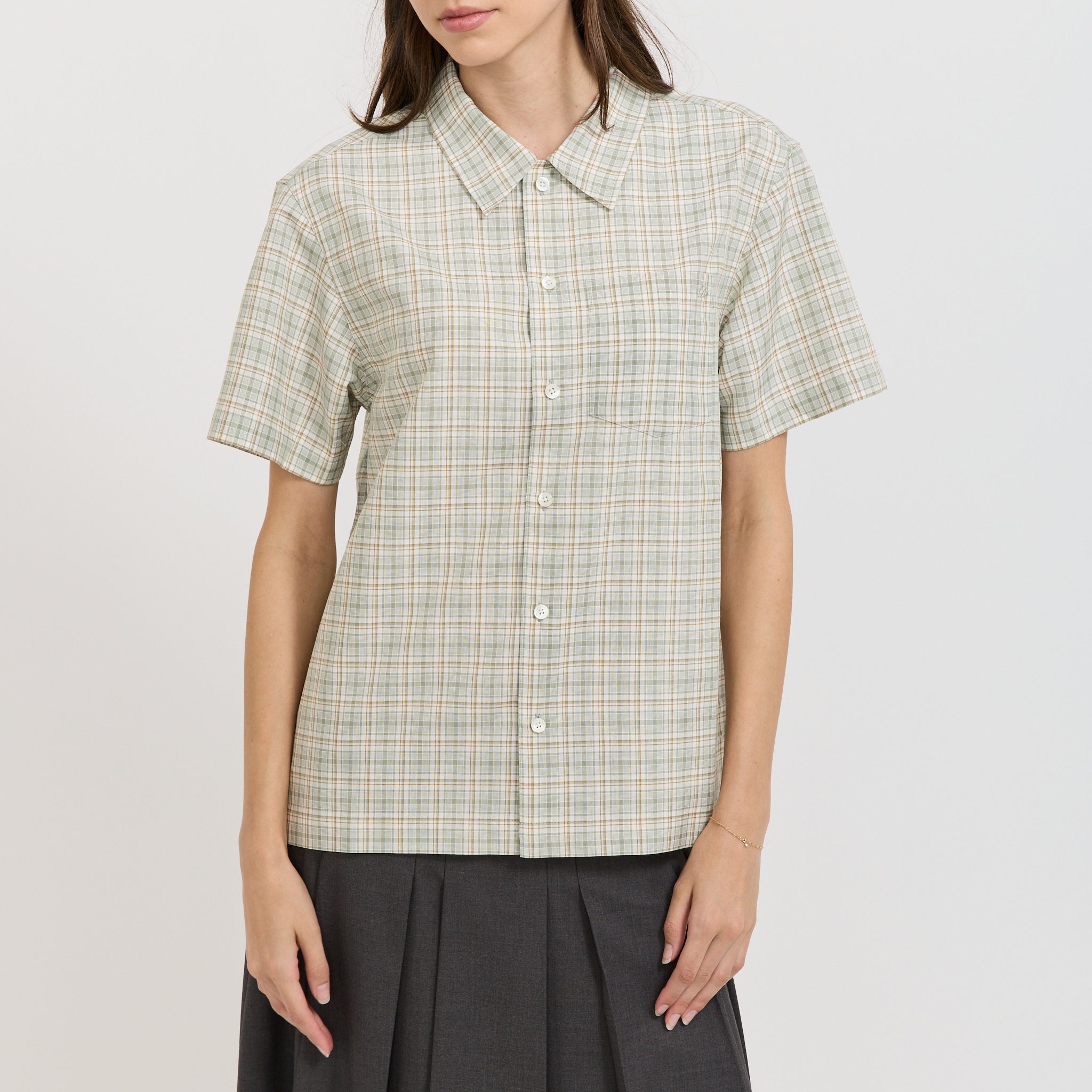 Dunst | Unisex Holiday Checked Shirt Olive Check | Maplestore