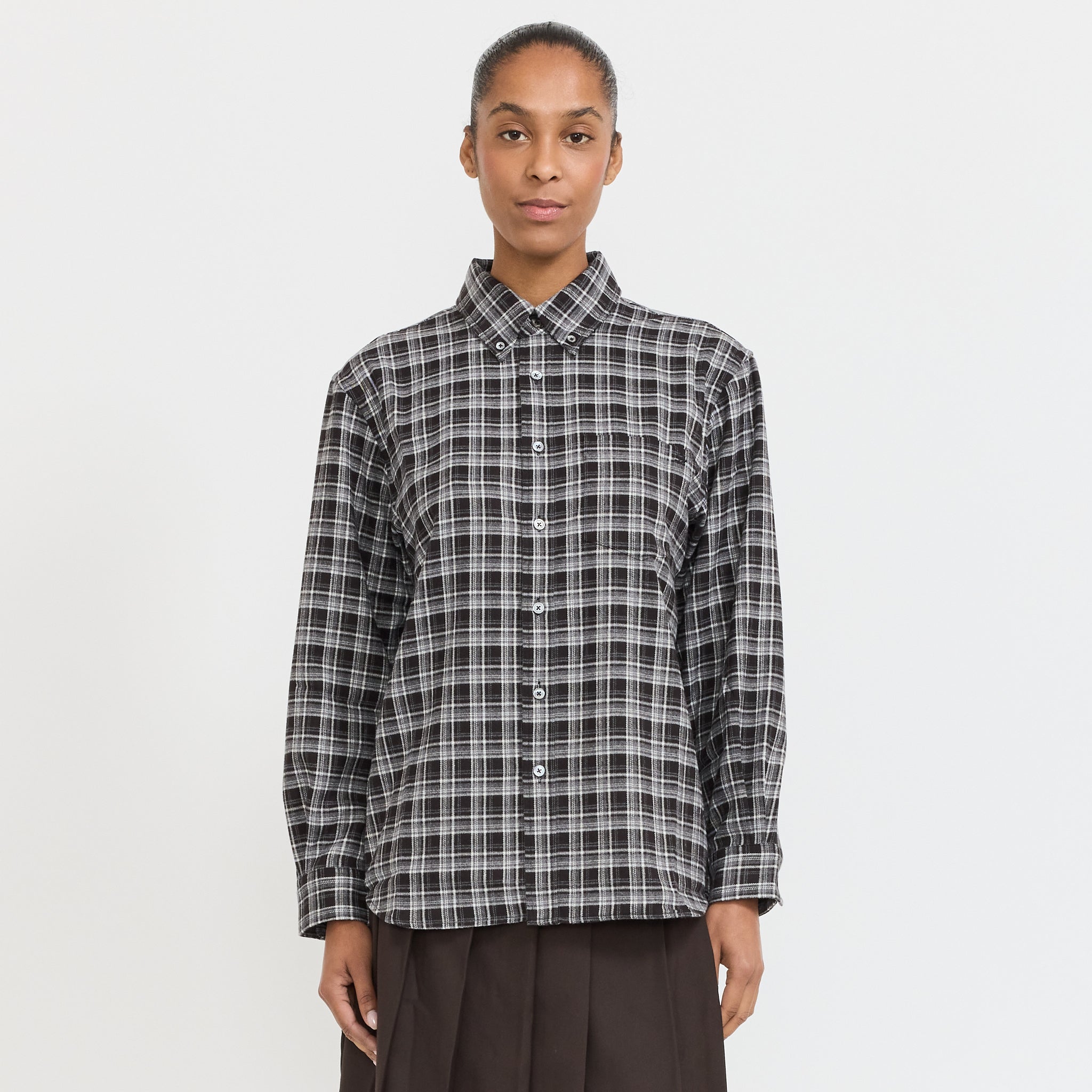 Dunst | Unisex Check Flannel Shirt Black Check | Maplestore