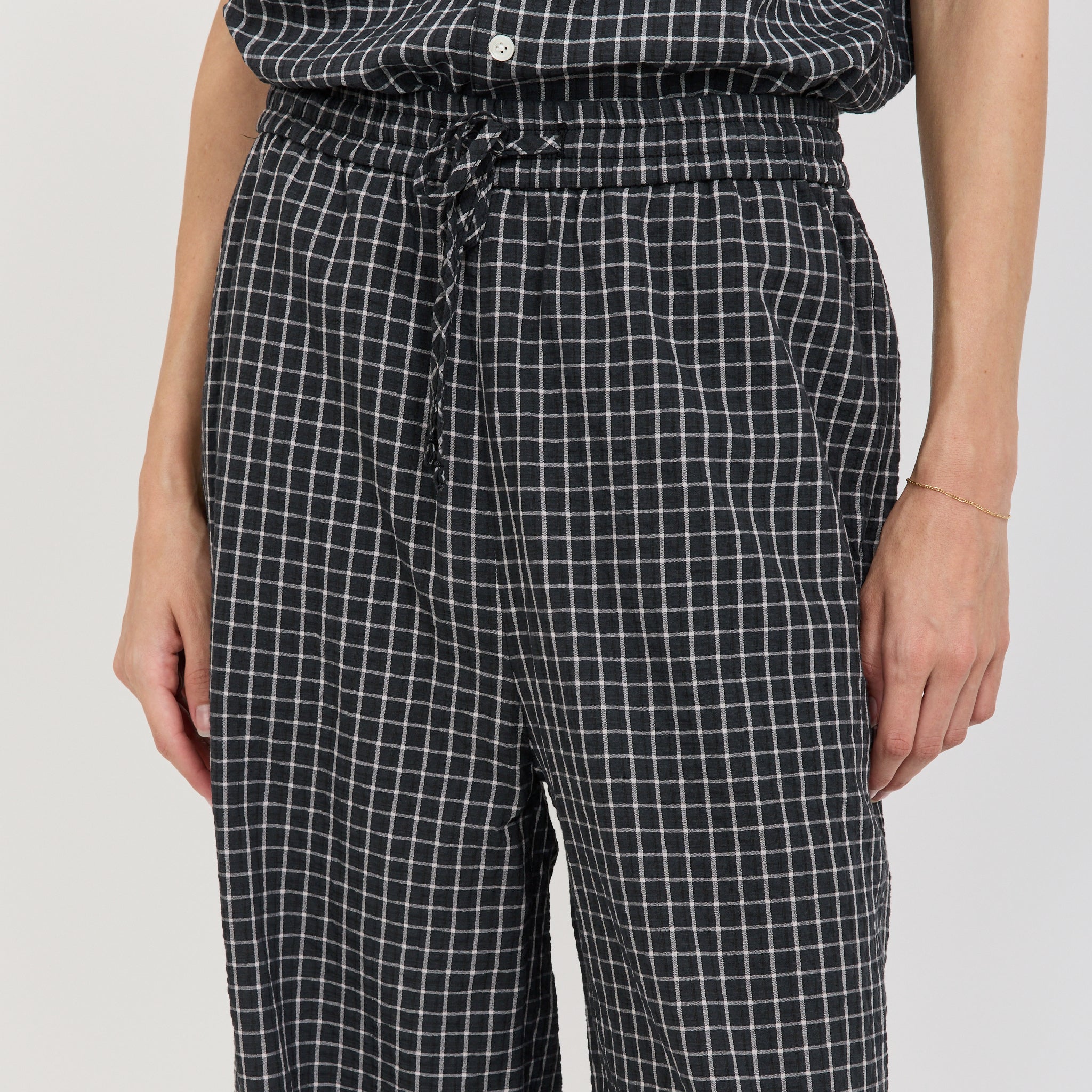 Dunst | Unisex Pajama Slacks Black Check | Maplestore