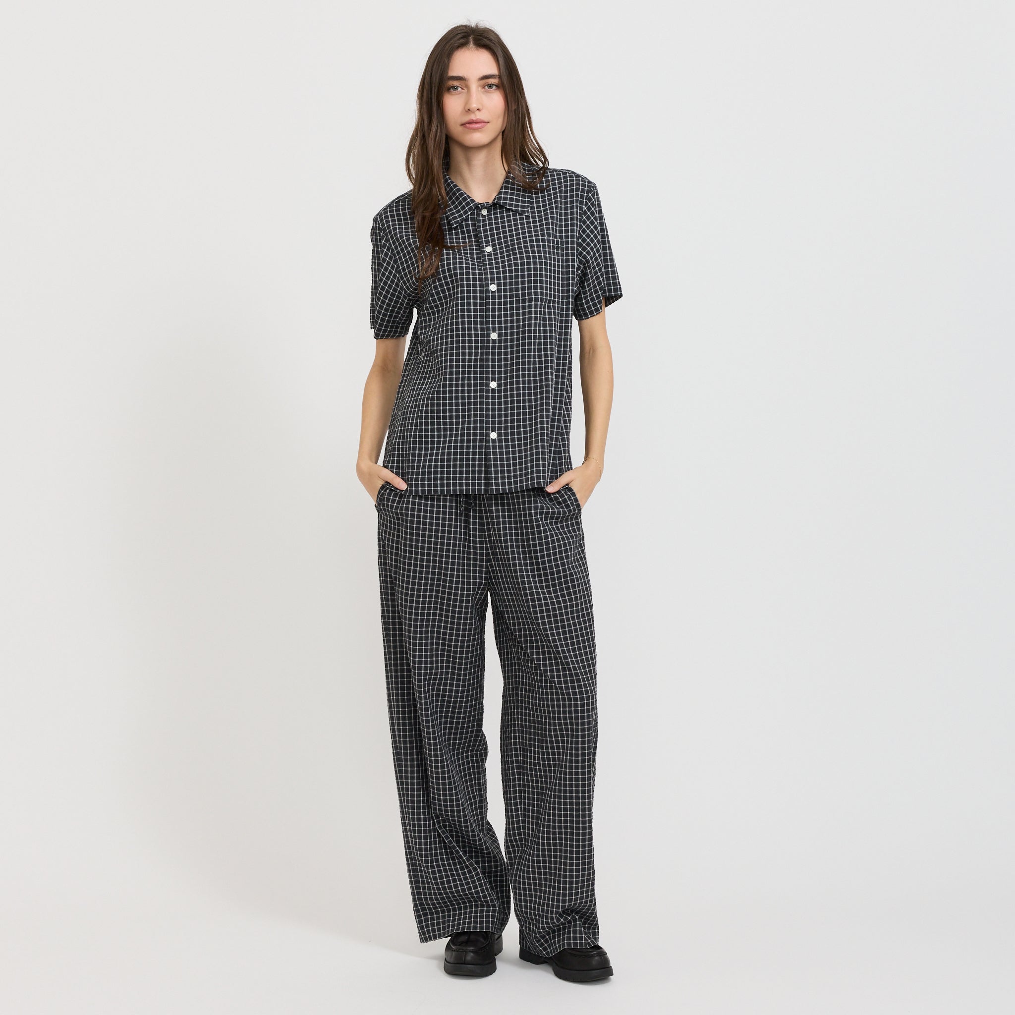 Dunst | Unisex Pajama Slacks Black Check | Maplestore