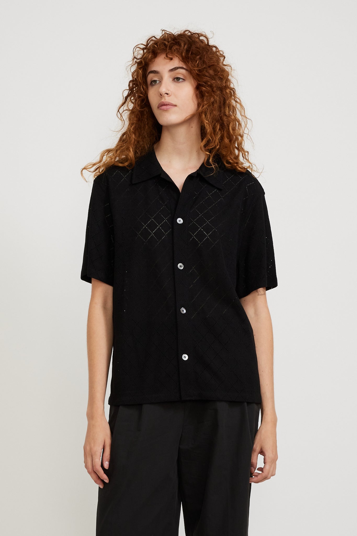 Dunst | Unisex Crochet Shirt Black | Maplestore