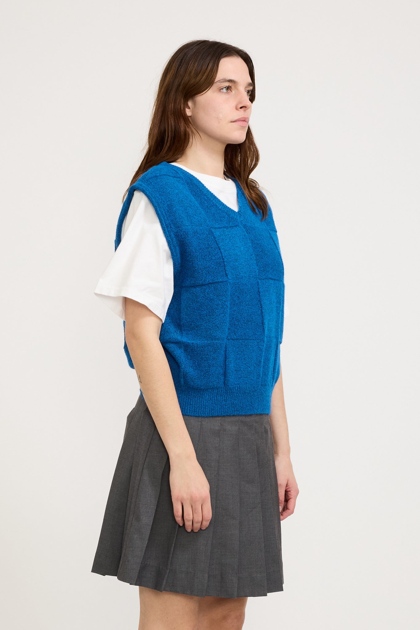 Dunst | Unisex Essential Knit Vest Blue | Maplestore