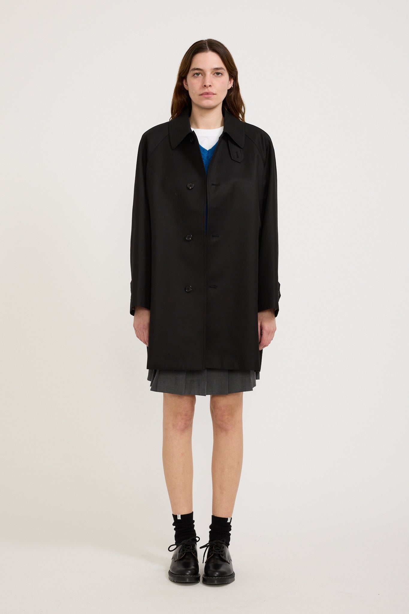 Dunst | Unisex Cotton Half Mac Coat Black | Maplestore