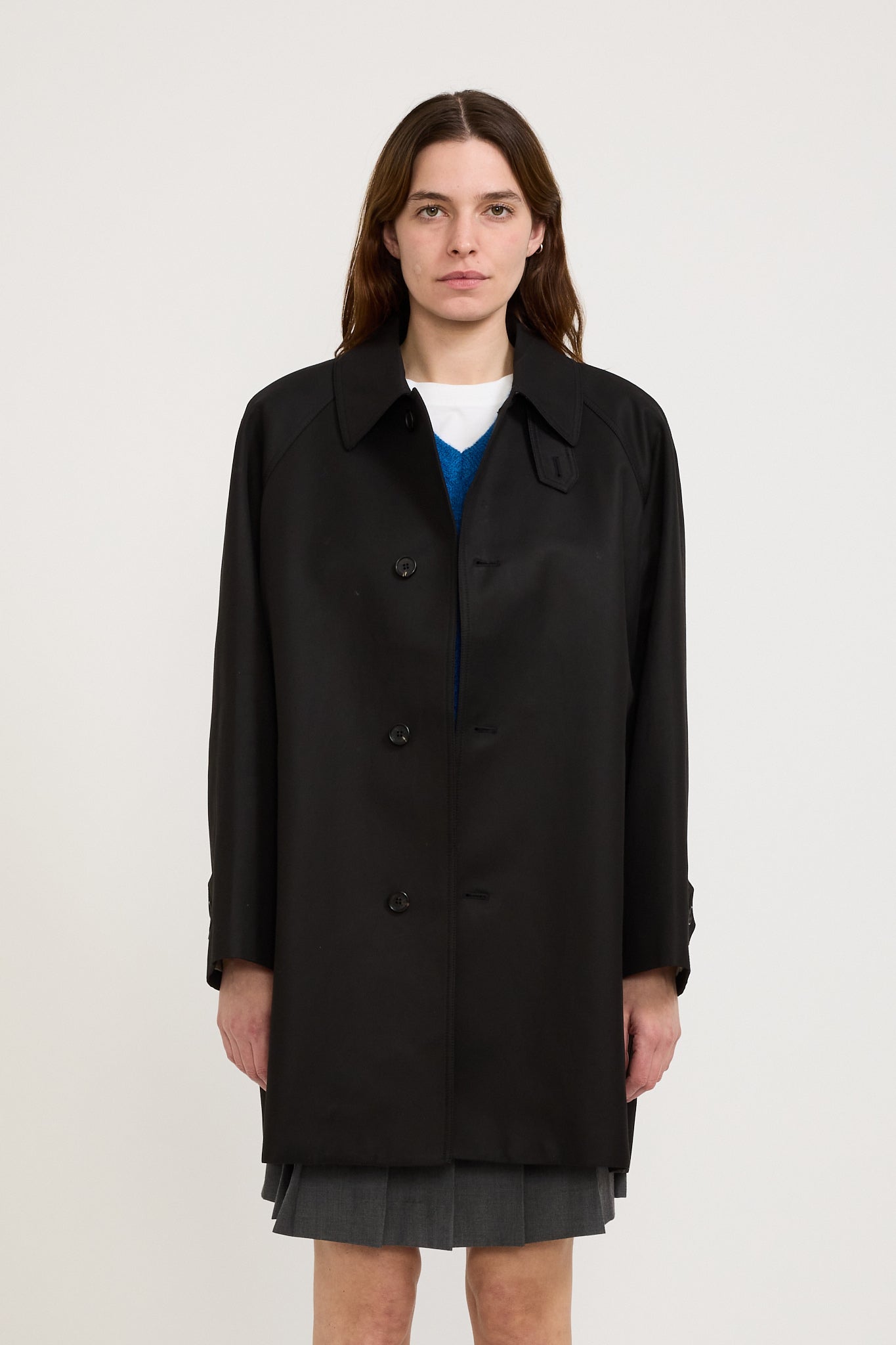 Dunst | Unisex Cotton Half Mac Coat Black | Maplestore