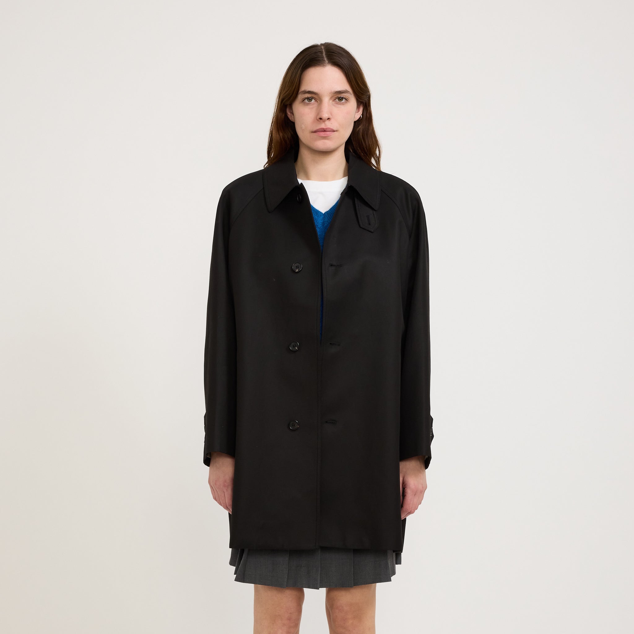 Dunst Unisex Cotton Half Mac Coat Black Maplestore