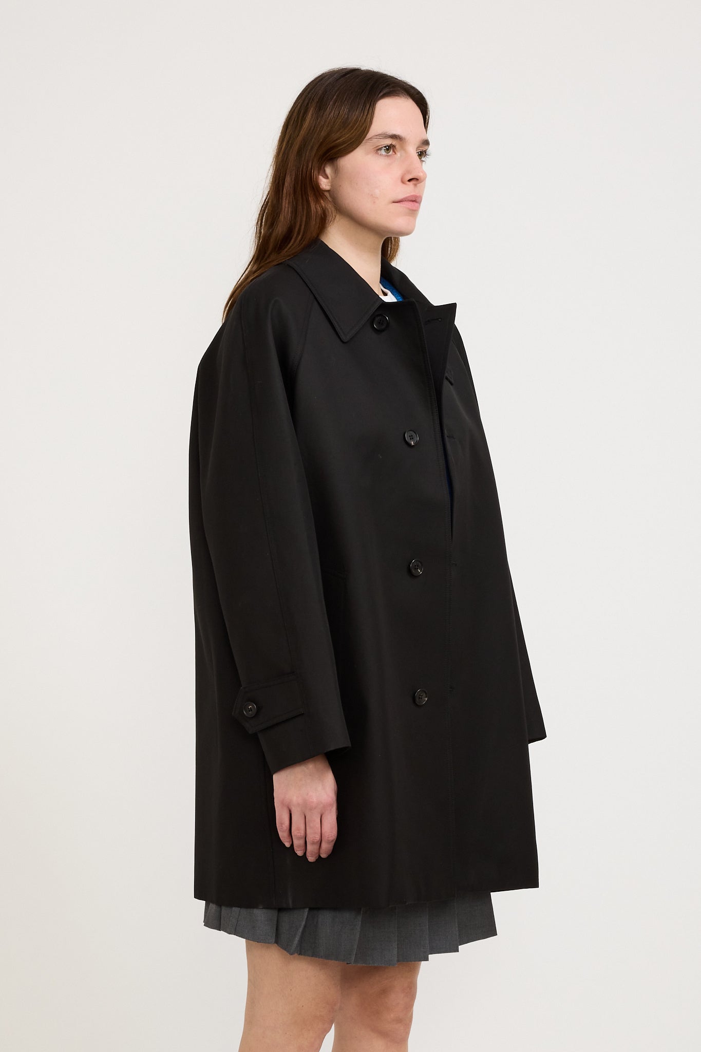 Dunst | Unisex Cotton Half Mac Coat Black | Maplestore