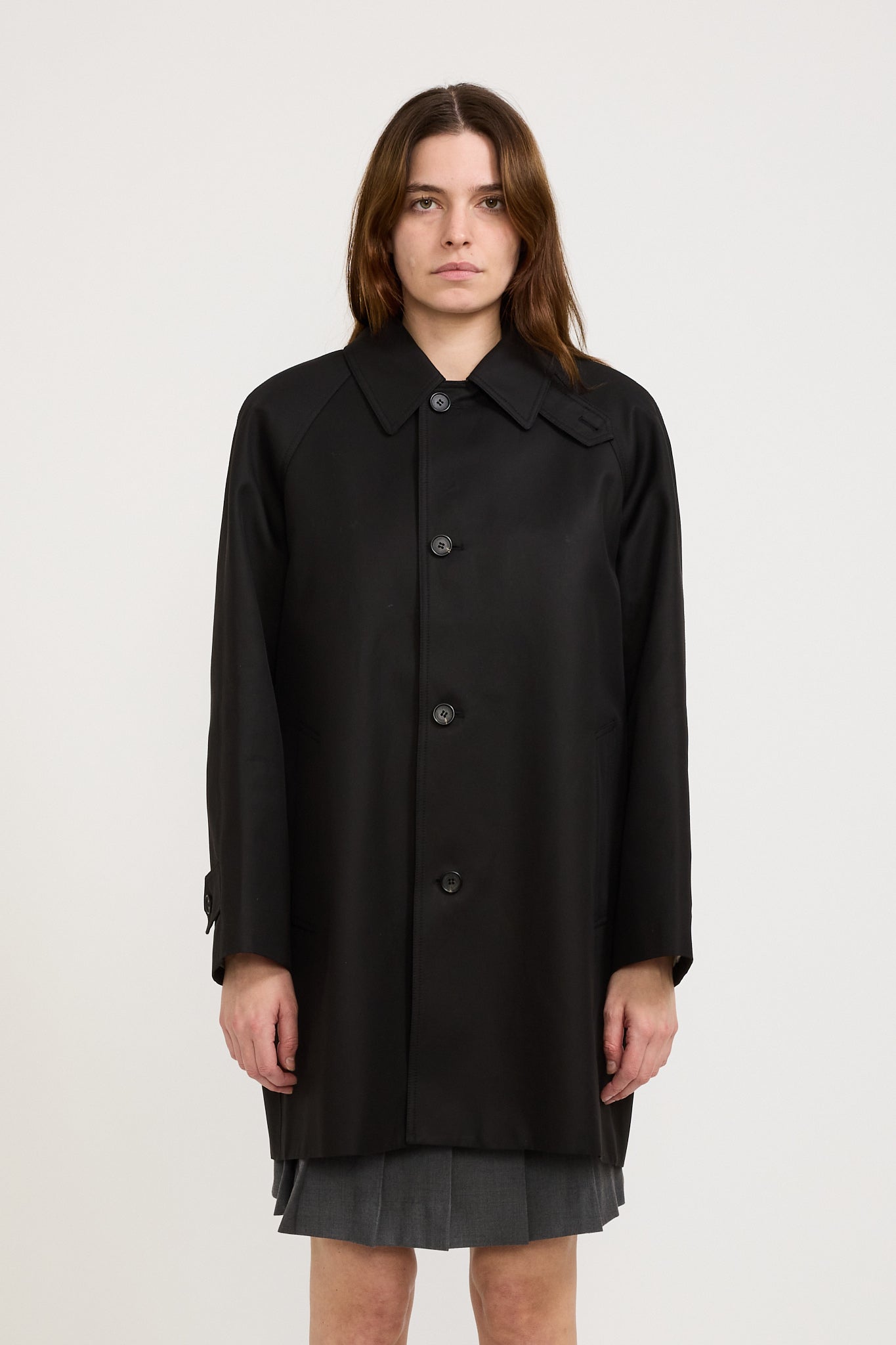 Dunst | Unisex Cotton Half Mac Coat Black | Maplestore