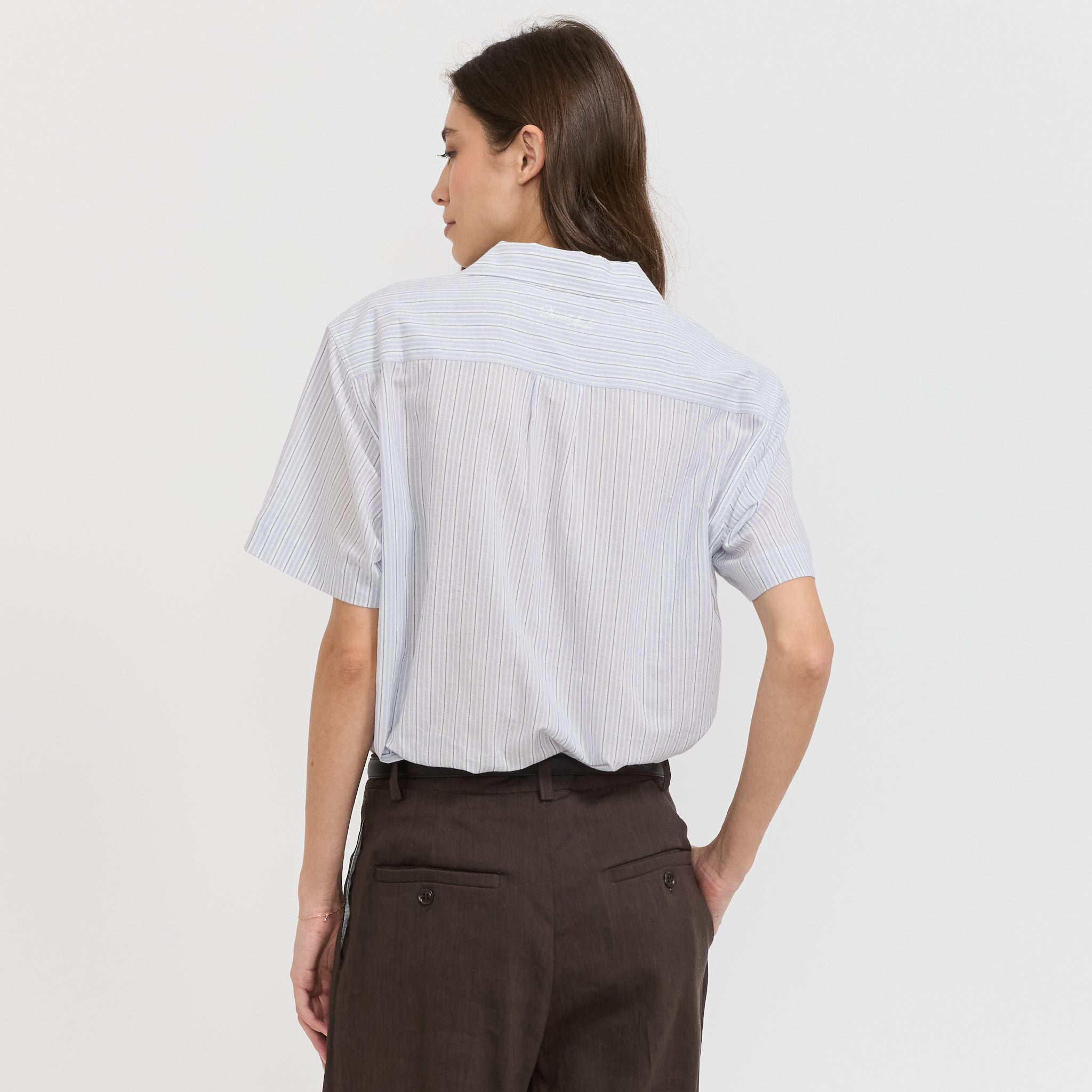 Dunst | Unisex Holiday Striped Shirt Soft Blue Stripe | Maplestore