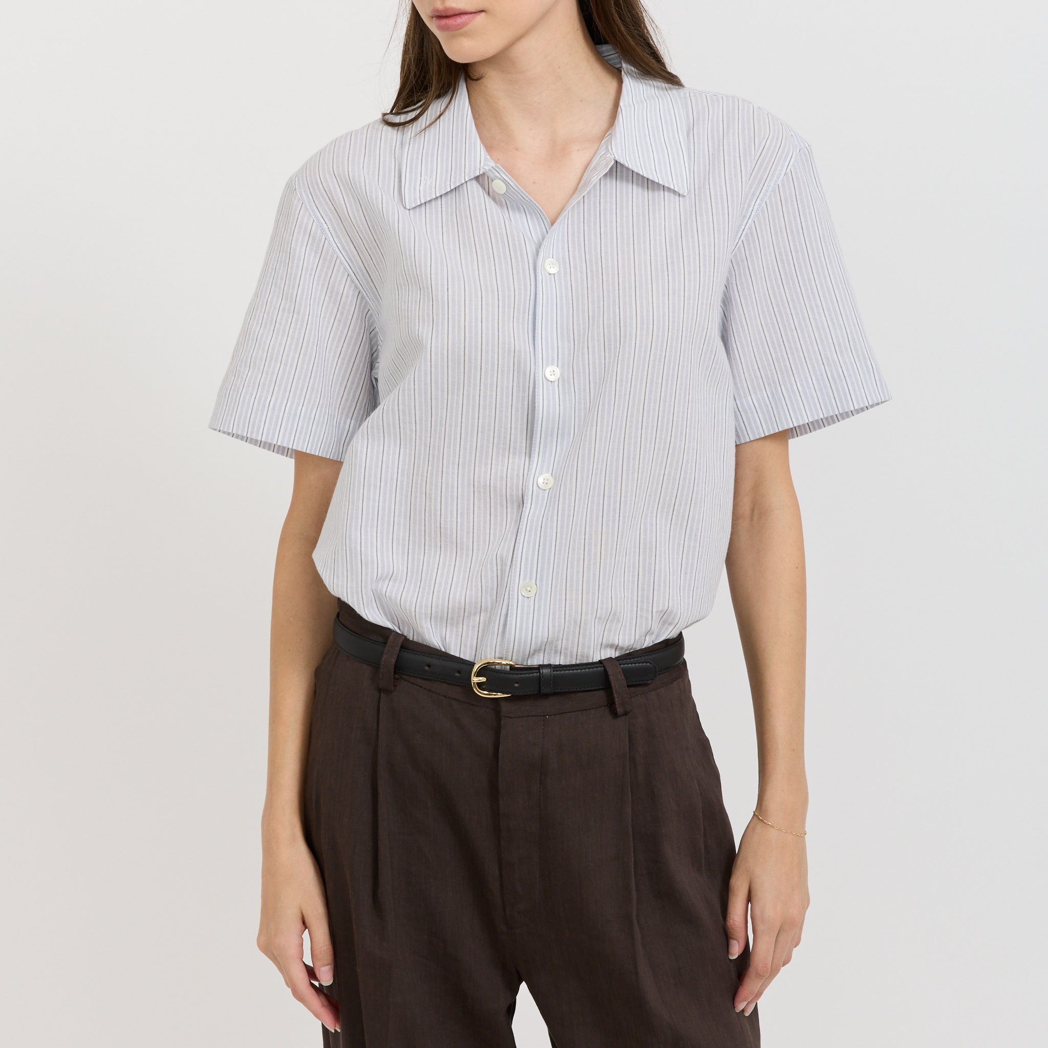 Dunst | Unisex Holiday Striped Shirt Soft Blue Stripe | Maplestore
