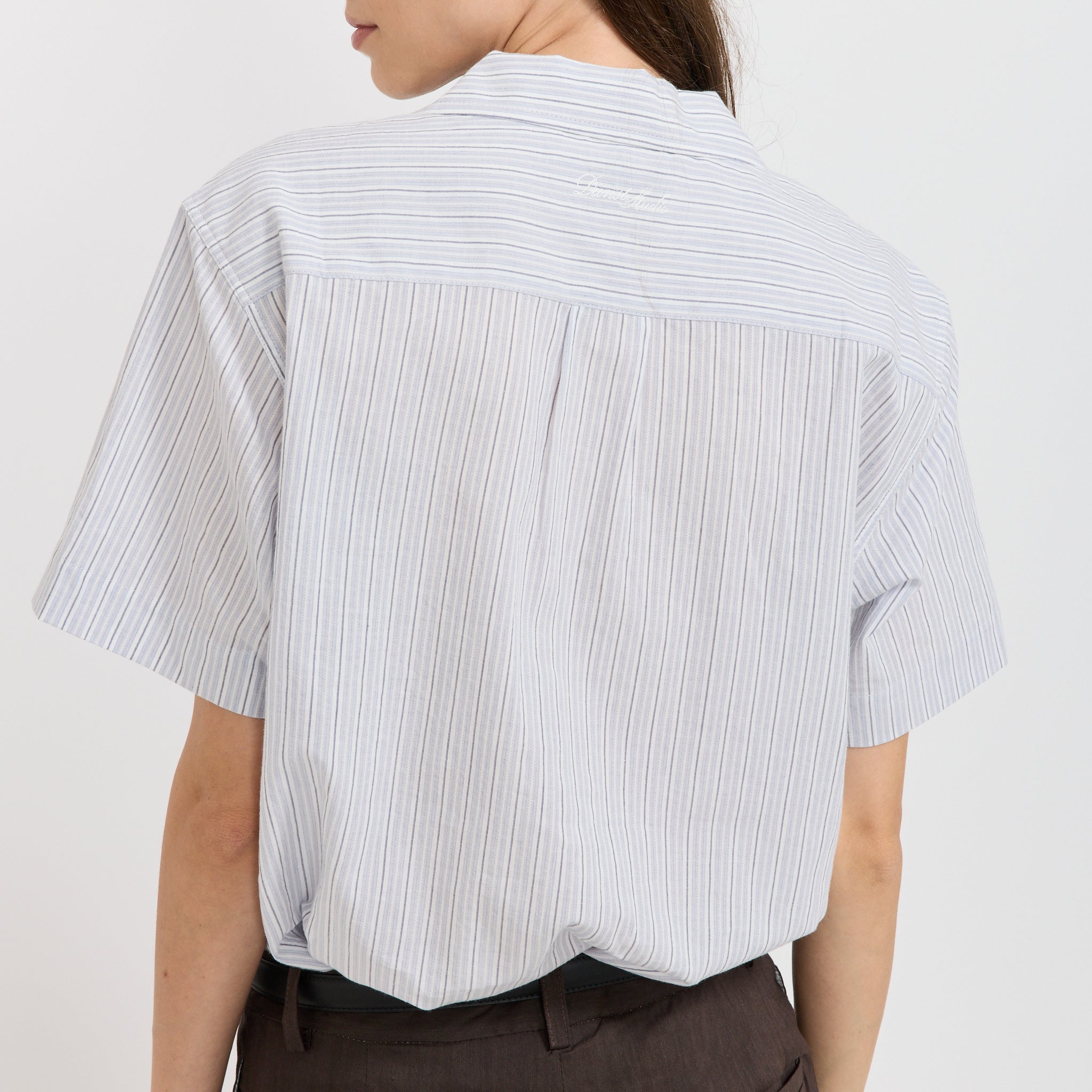 Dunst | Unisex Holiday Striped Shirt Soft Blue Stripe | Maplestore