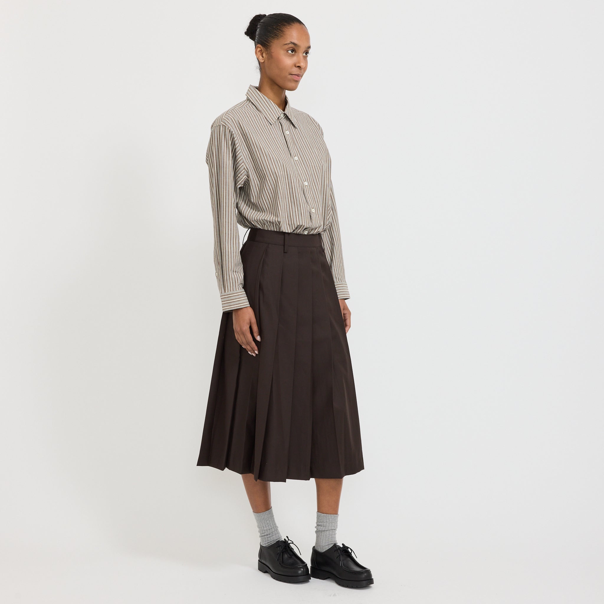 Dunst | Unisex Informal Shirt Brown Stripe | Maplestore