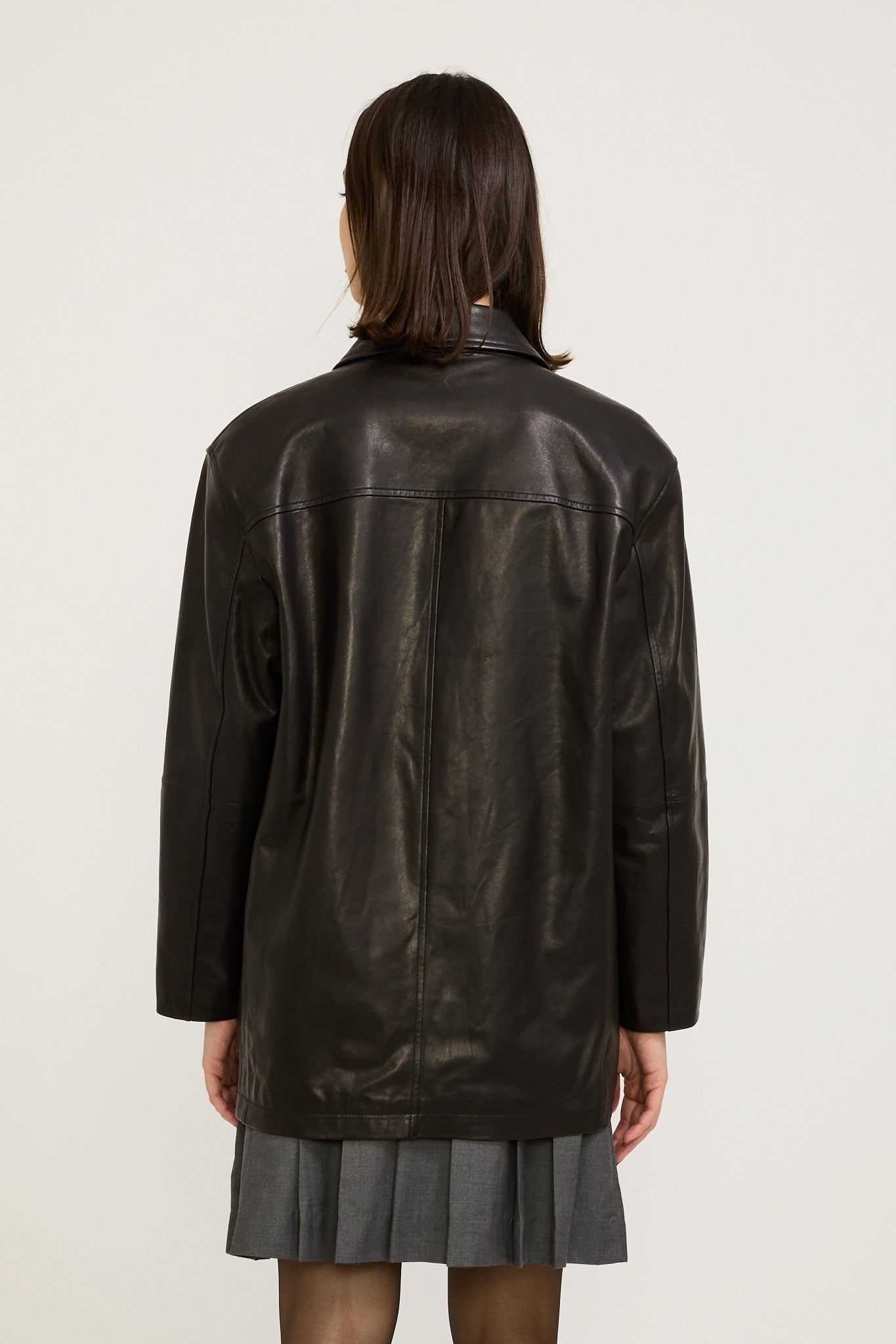 Dunst | Unisex Half Leather Jacket Black | Maplestore