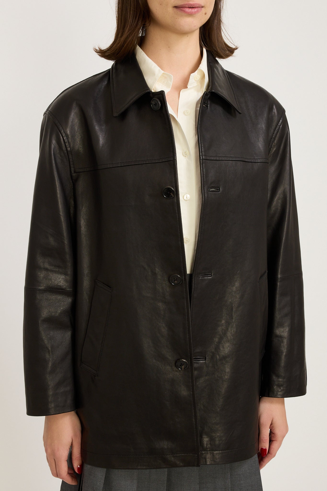 Dunst | Unisex Half Leather Jacket Black | Maplestore