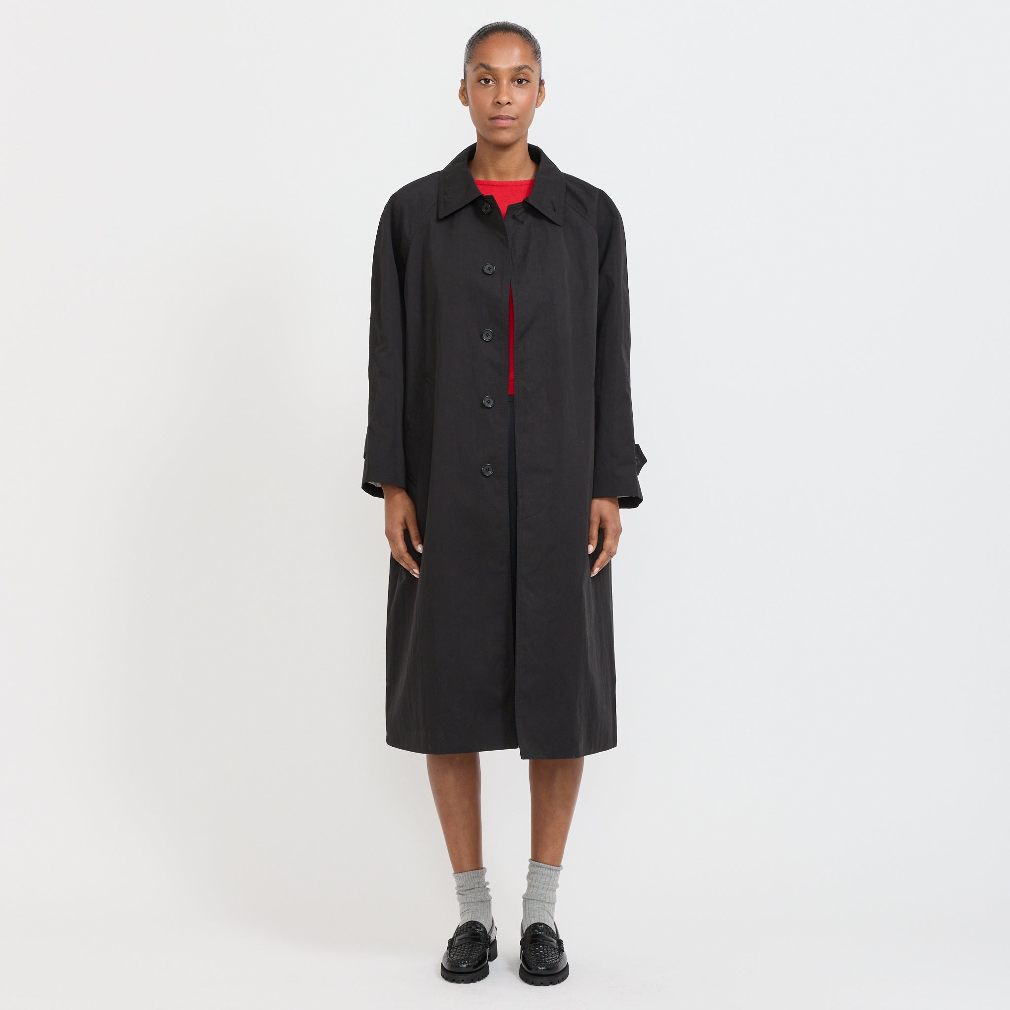Unisex Refined Mac Coat Black