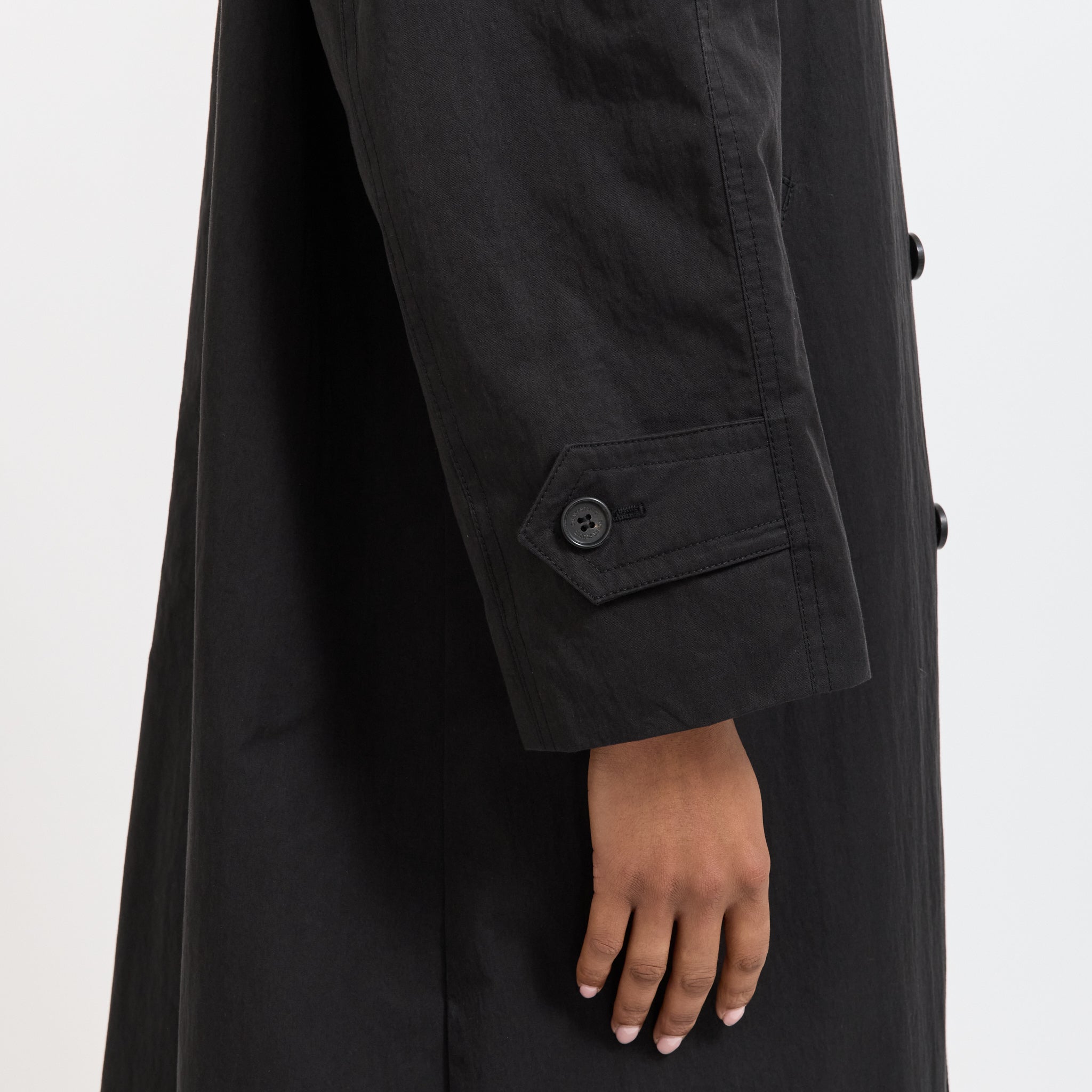 Unisex Refined Mac Coat Black