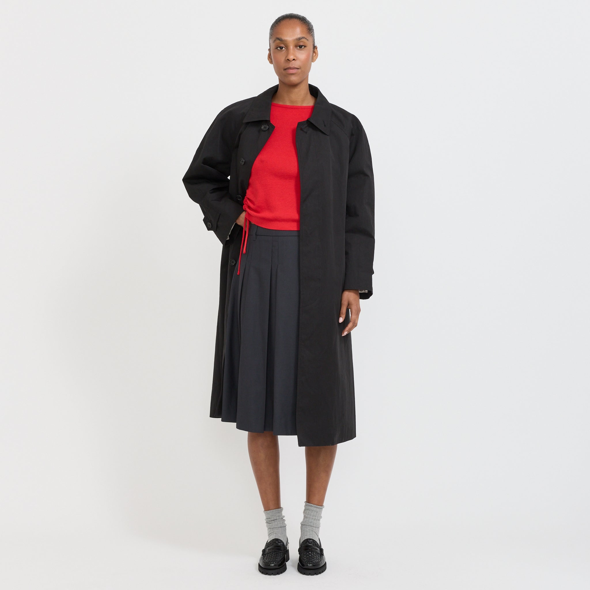Unisex Refined Mac Coat Black
