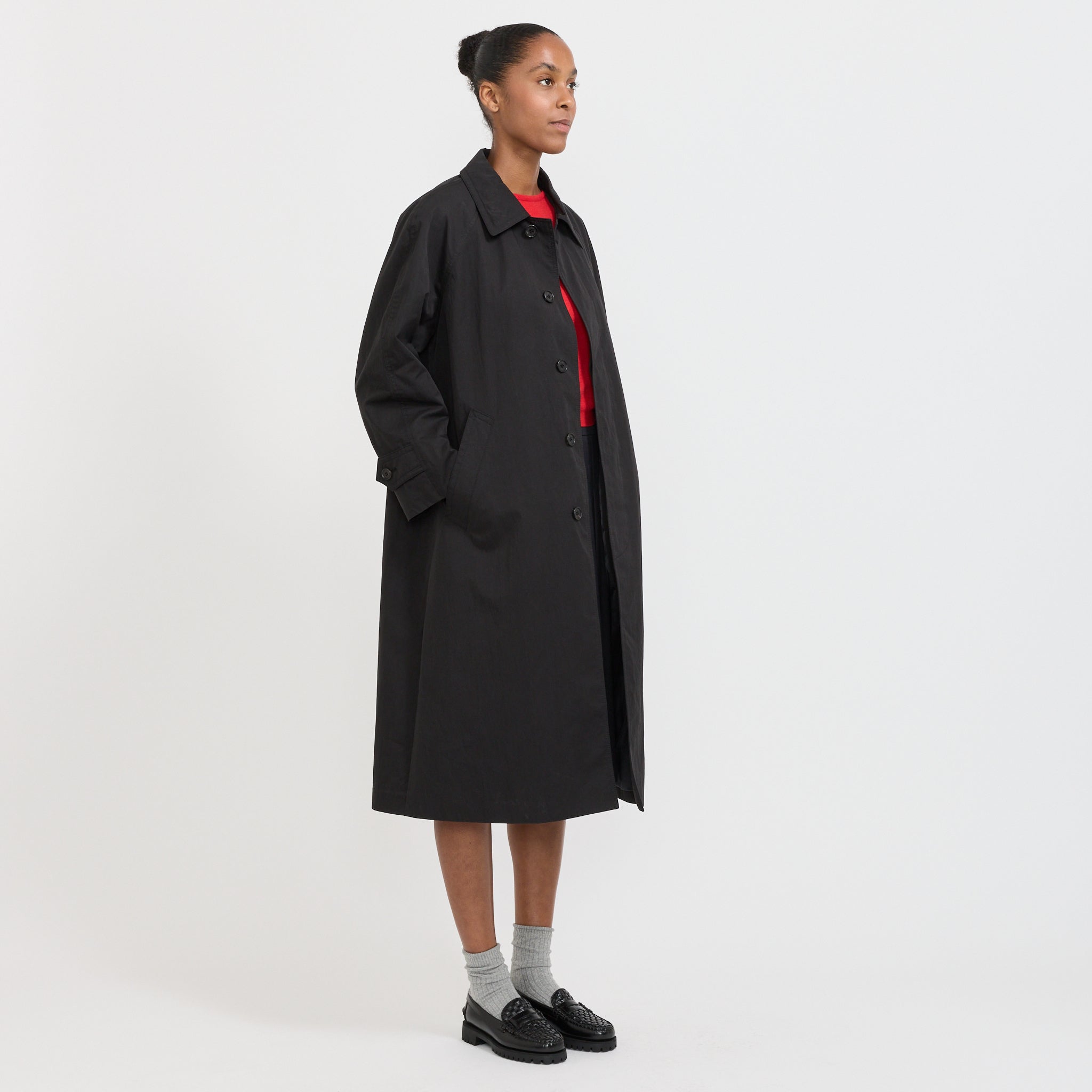 Unisex Refined Mac Coat Black