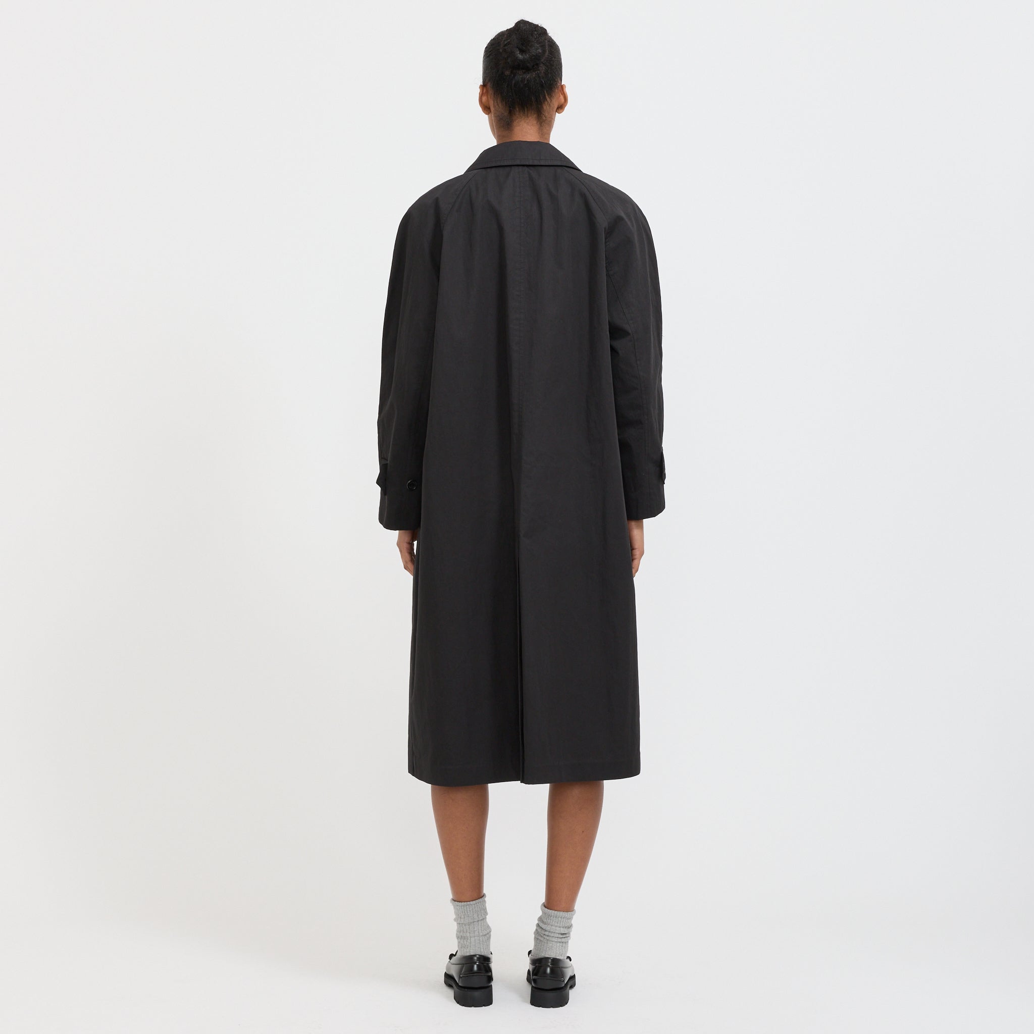 Unisex Refined Mac Coat Black