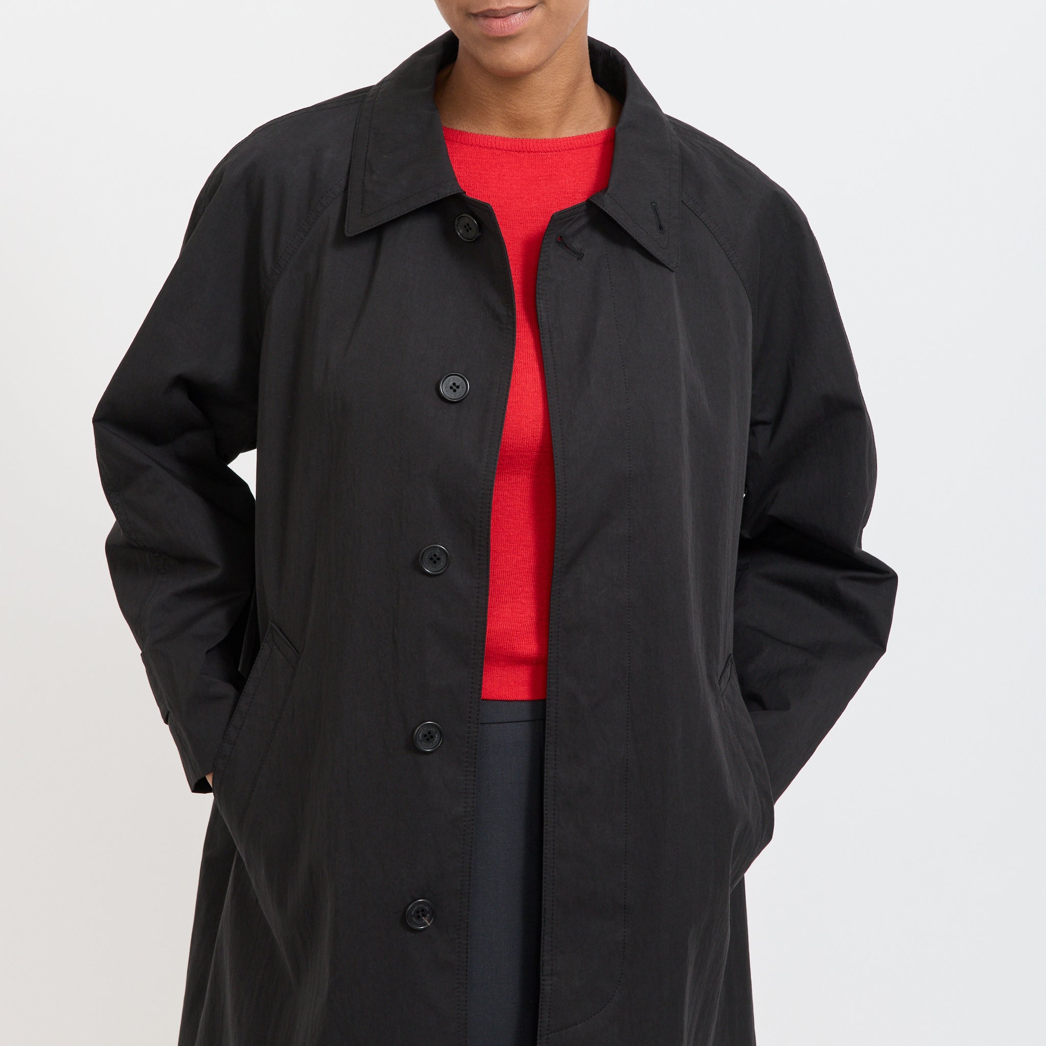 Unisex Refined Mac Coat Black