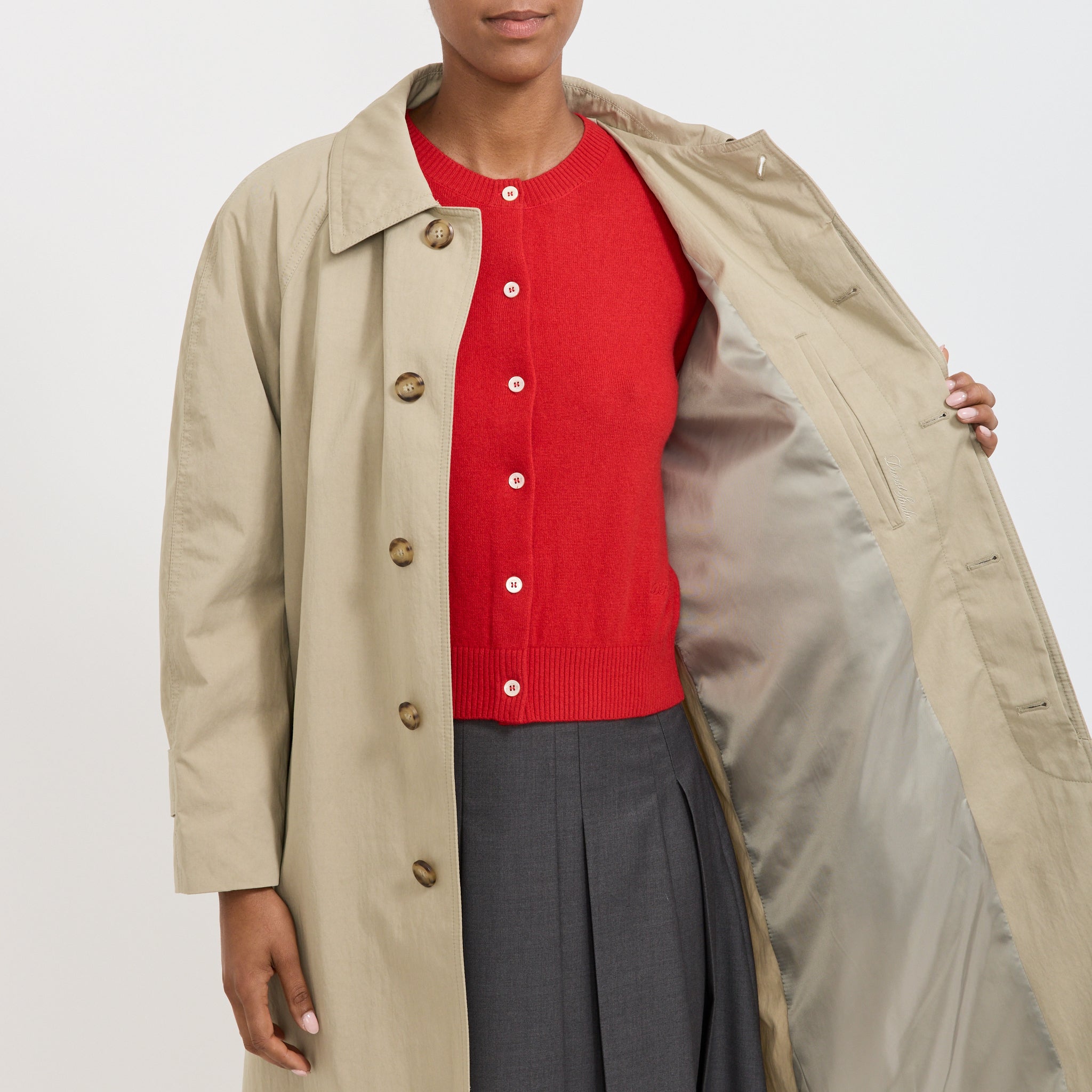 Unisex Refined Mac Coat Khaki