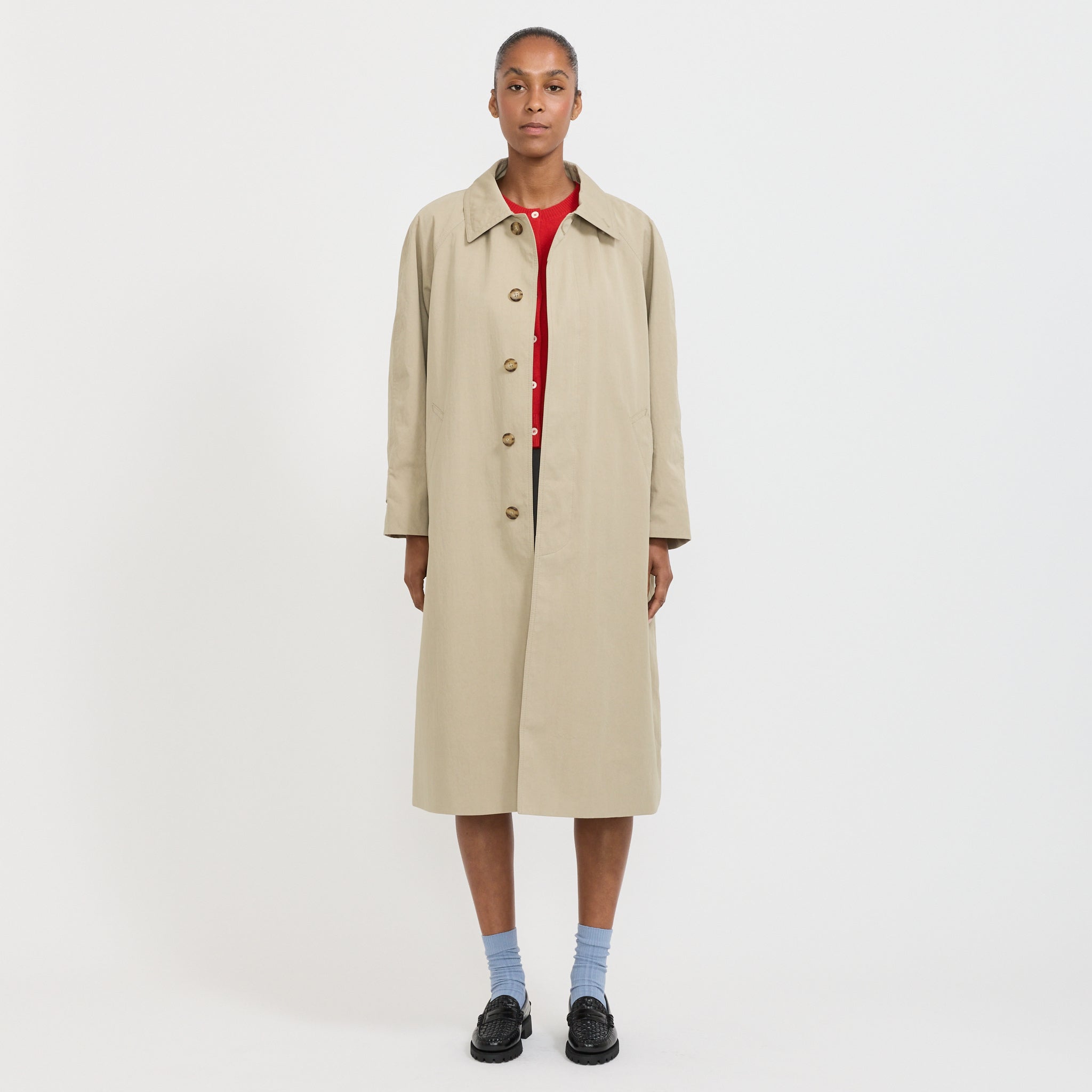 Dunst Unisex Refined Mac Coat Khaki | Maplestore