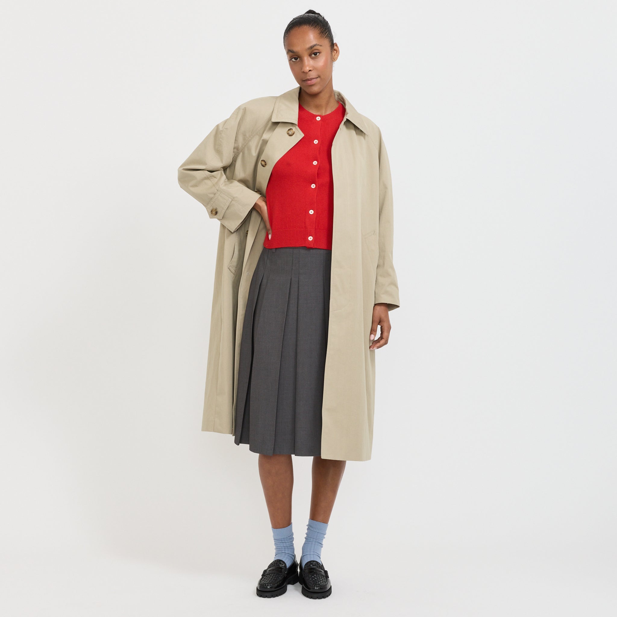 Dunst Unisex Refined Mac Coat Khaki | Maplestore