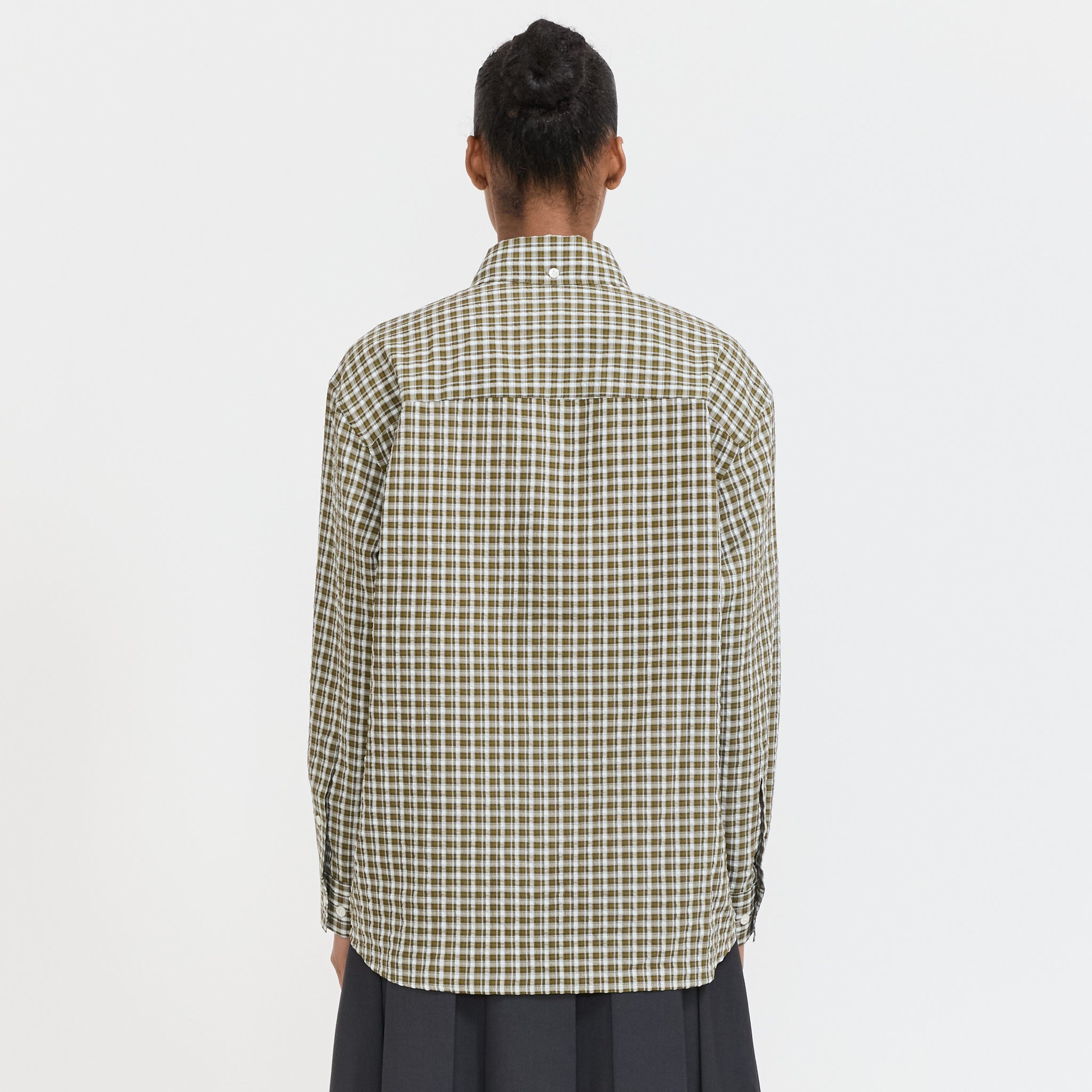 Unisex Oversized BD Checked Khaki Green Check
