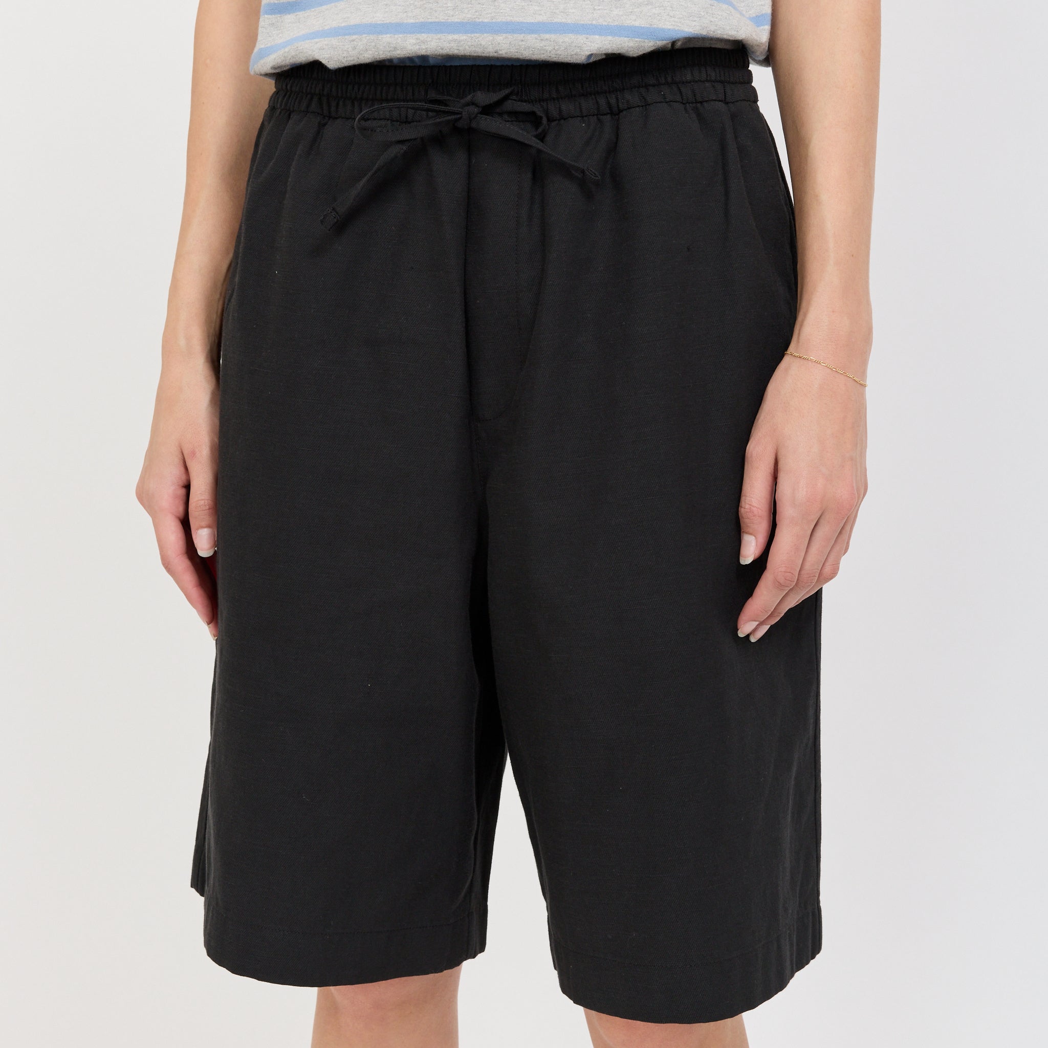 Unisex Pajama Bermuda Shorts Black