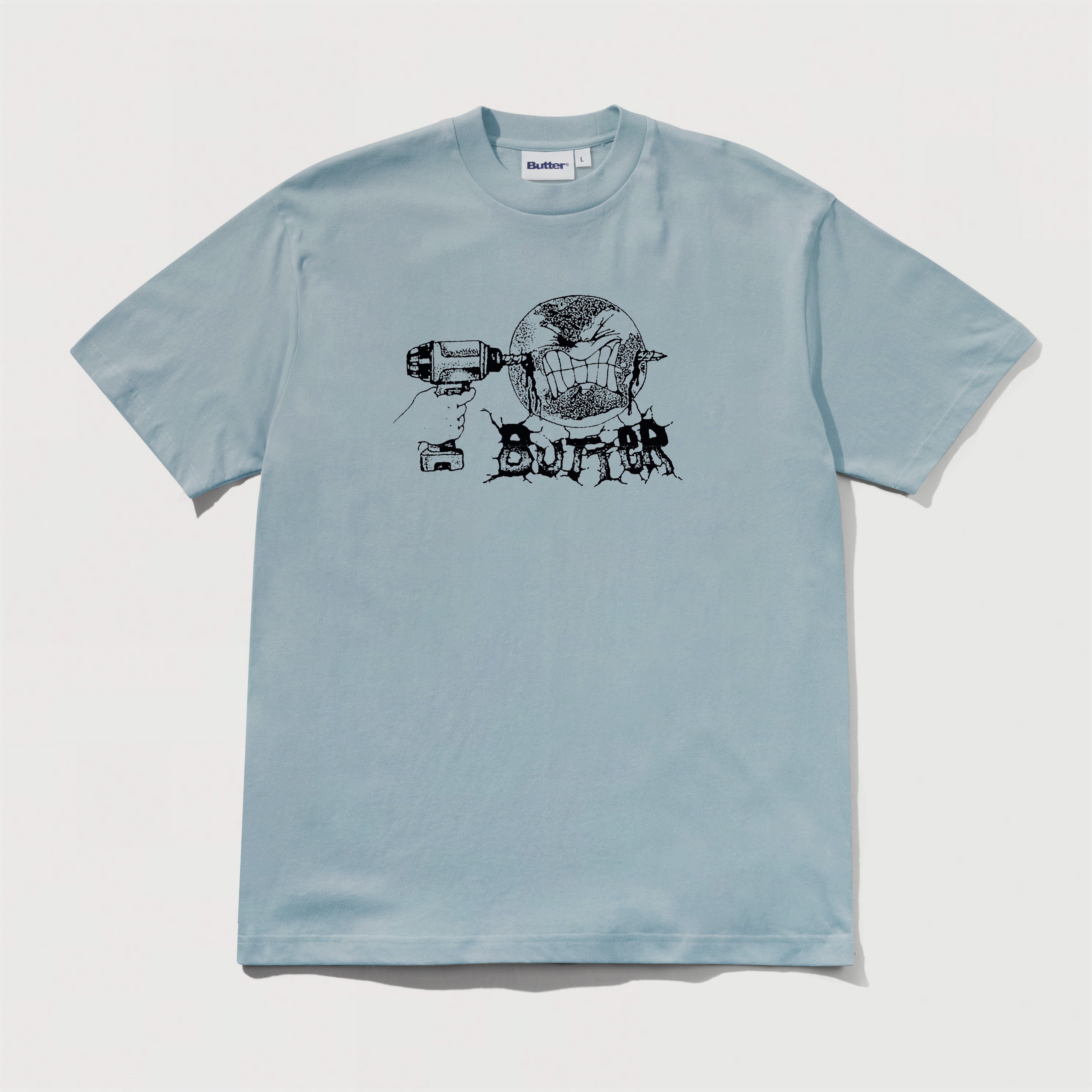 Butter Goods | Drill Tee Grey Blue | Maplestore