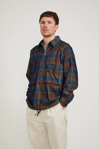 Eastlogue | Scout Pullover Shirts Blue Green Check Corduroy | Maplestore