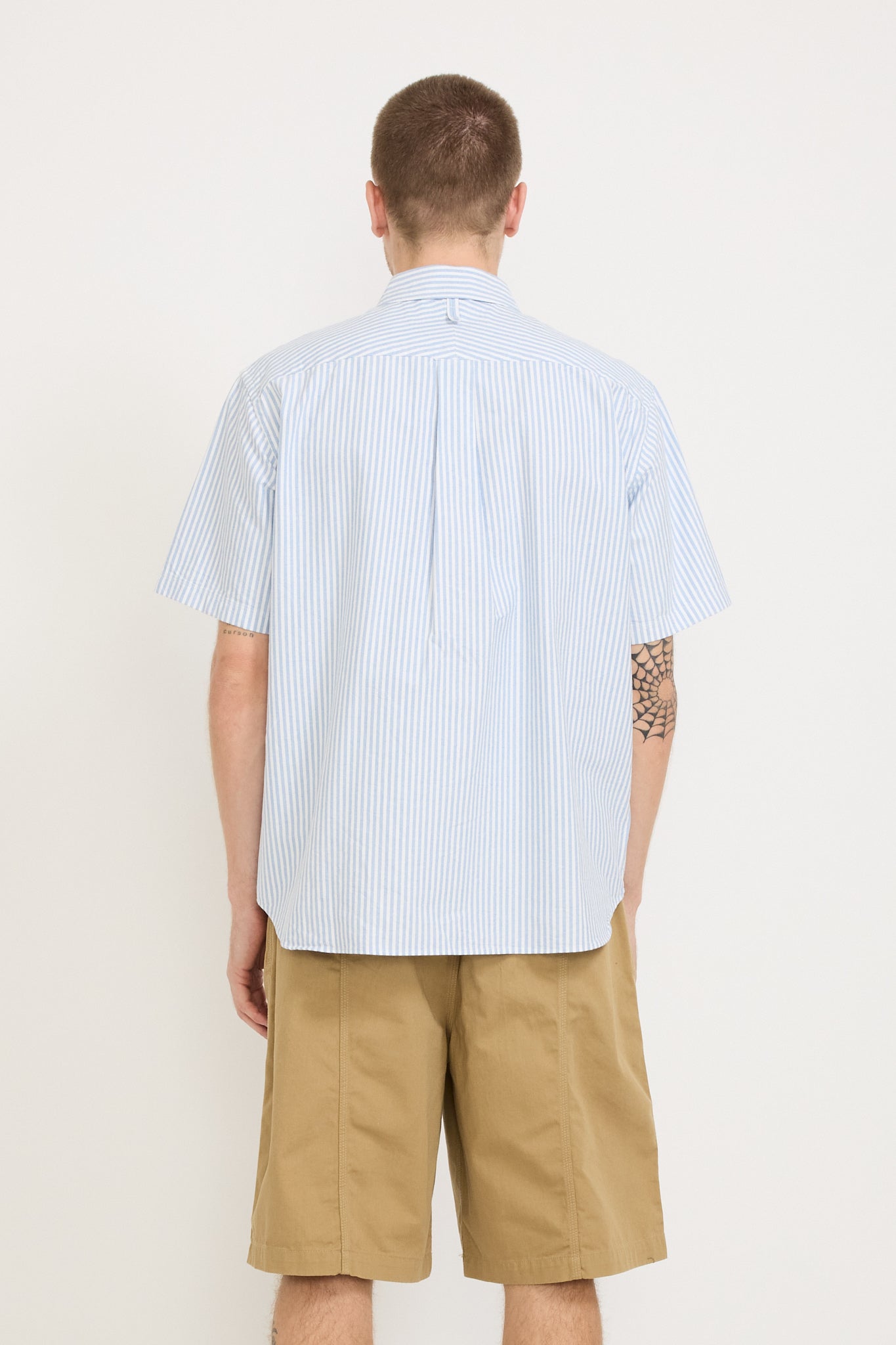 Eastlogue | Regular Half Shirt Blue Stripe Oxford | Maplestore