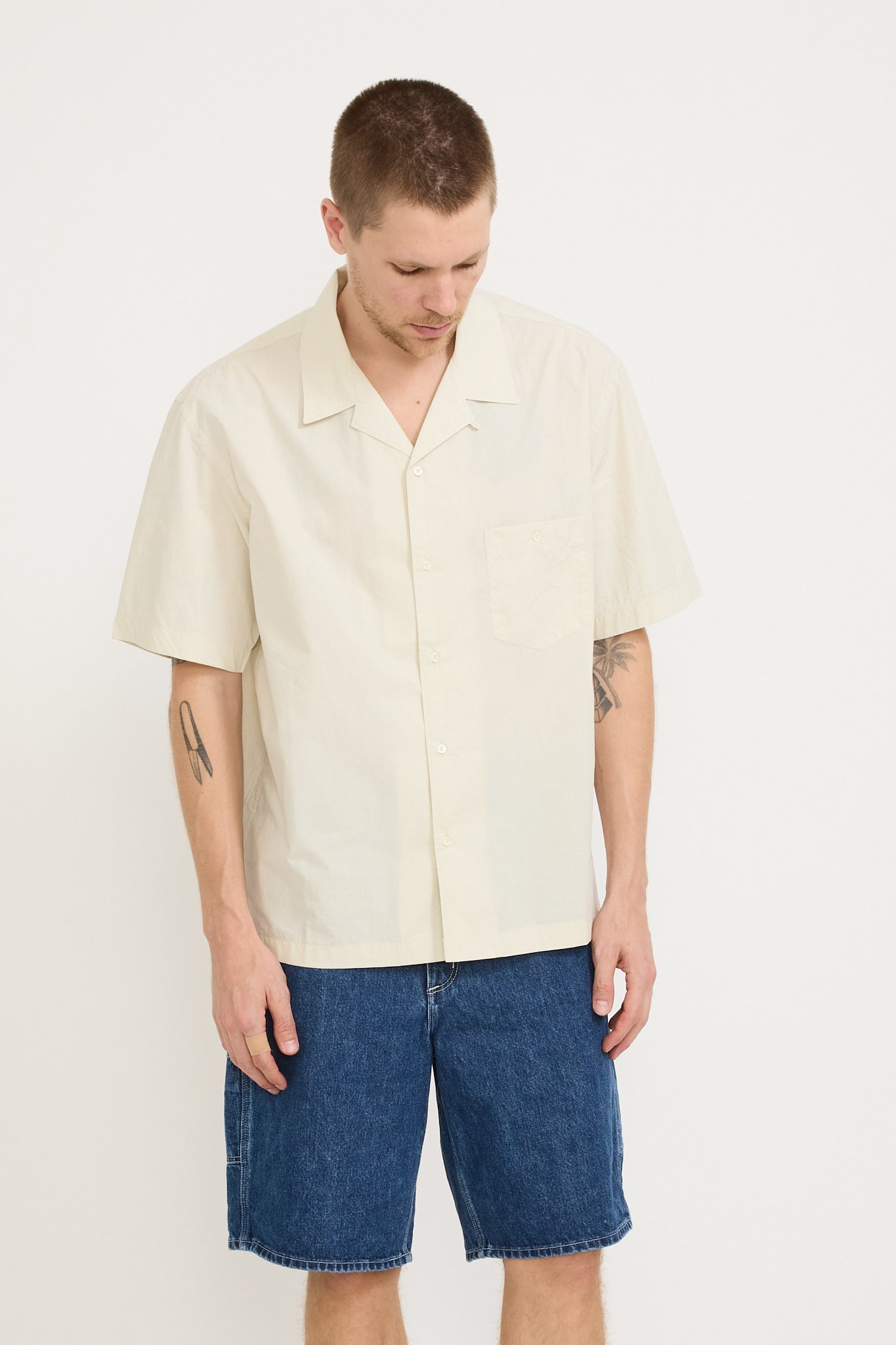 Eastlogue | Relax Half Shirt Dusty Beige | Maplestore