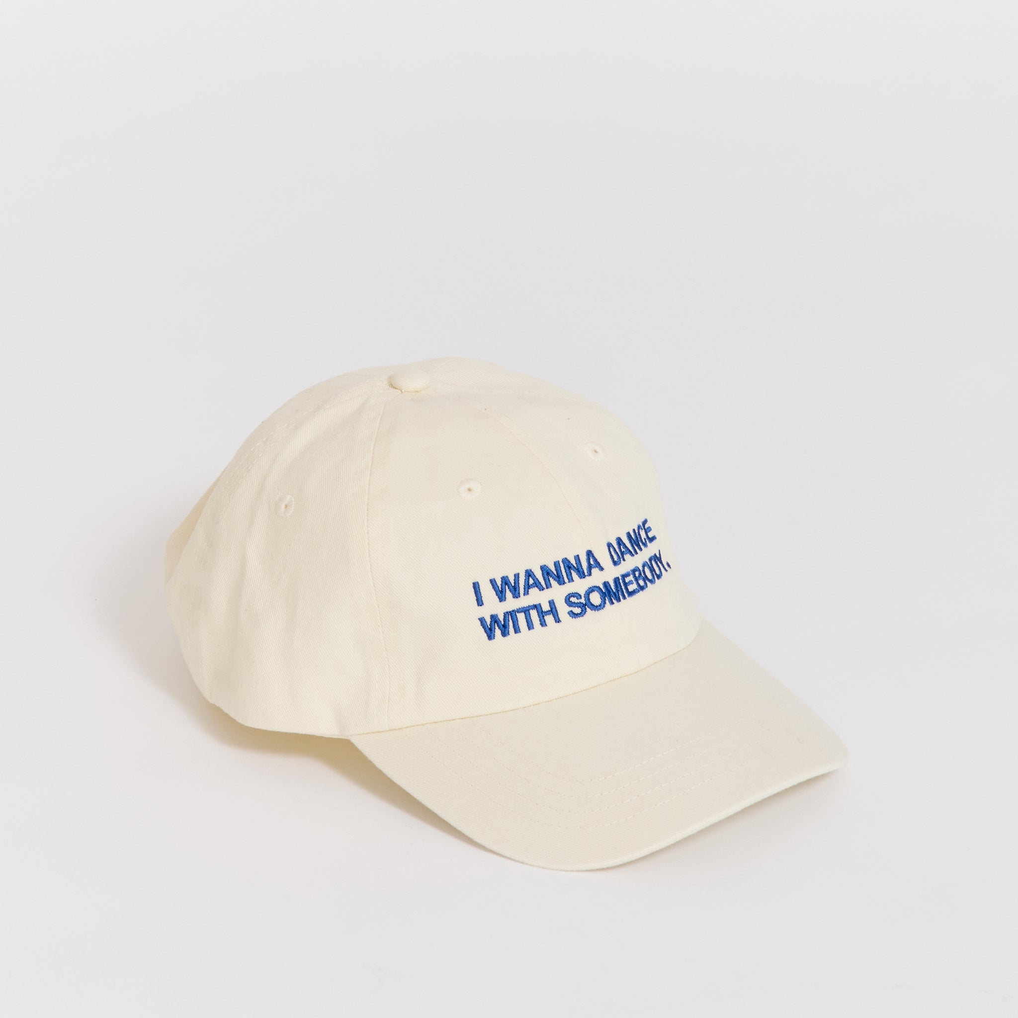 I Wanna Dance With Somebody Embroidered Cap Beige
