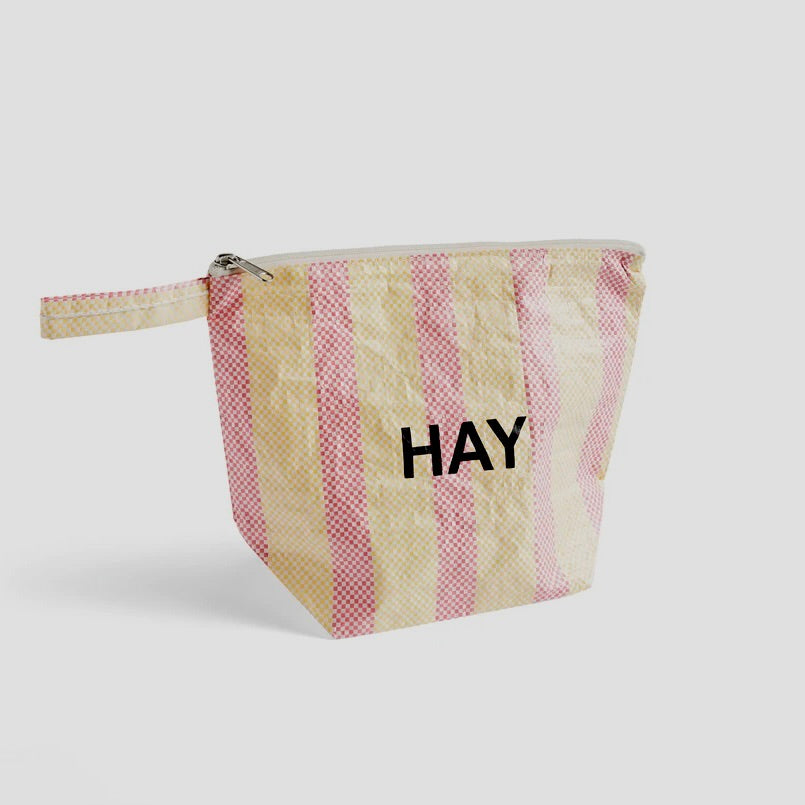 HAY | Candy Stripe Wash Bag Small Red/Yellow | Maplestore