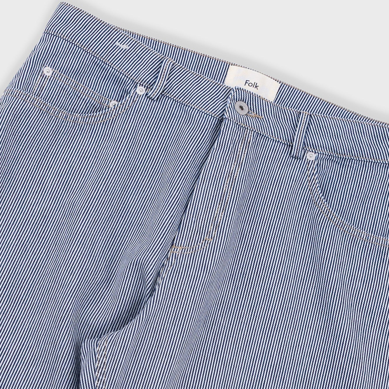 Folk | Barrel Leg Jean Indigo Ticking Stripe | Maplestore