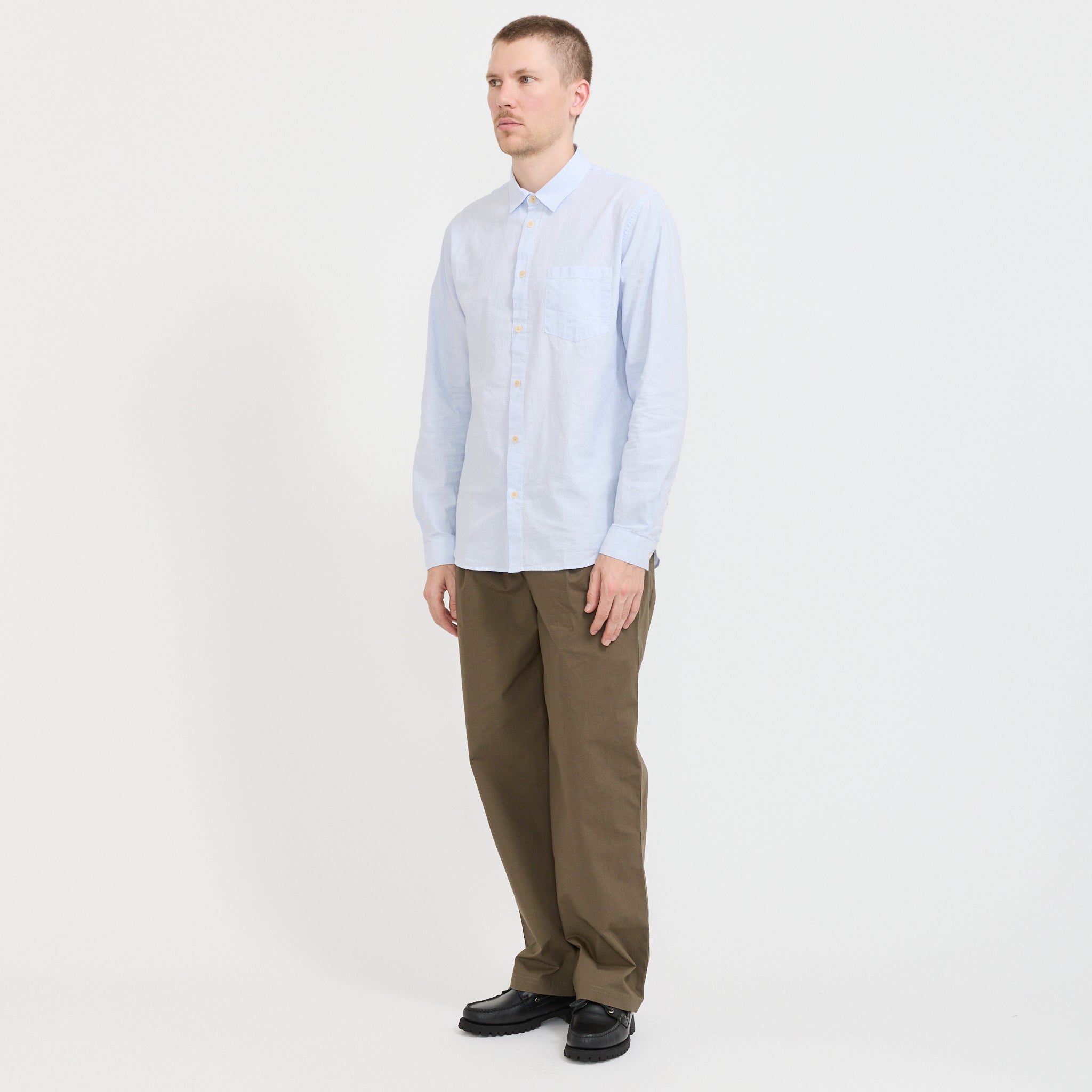Relaxed Fit Shirt Blue Microstripe
