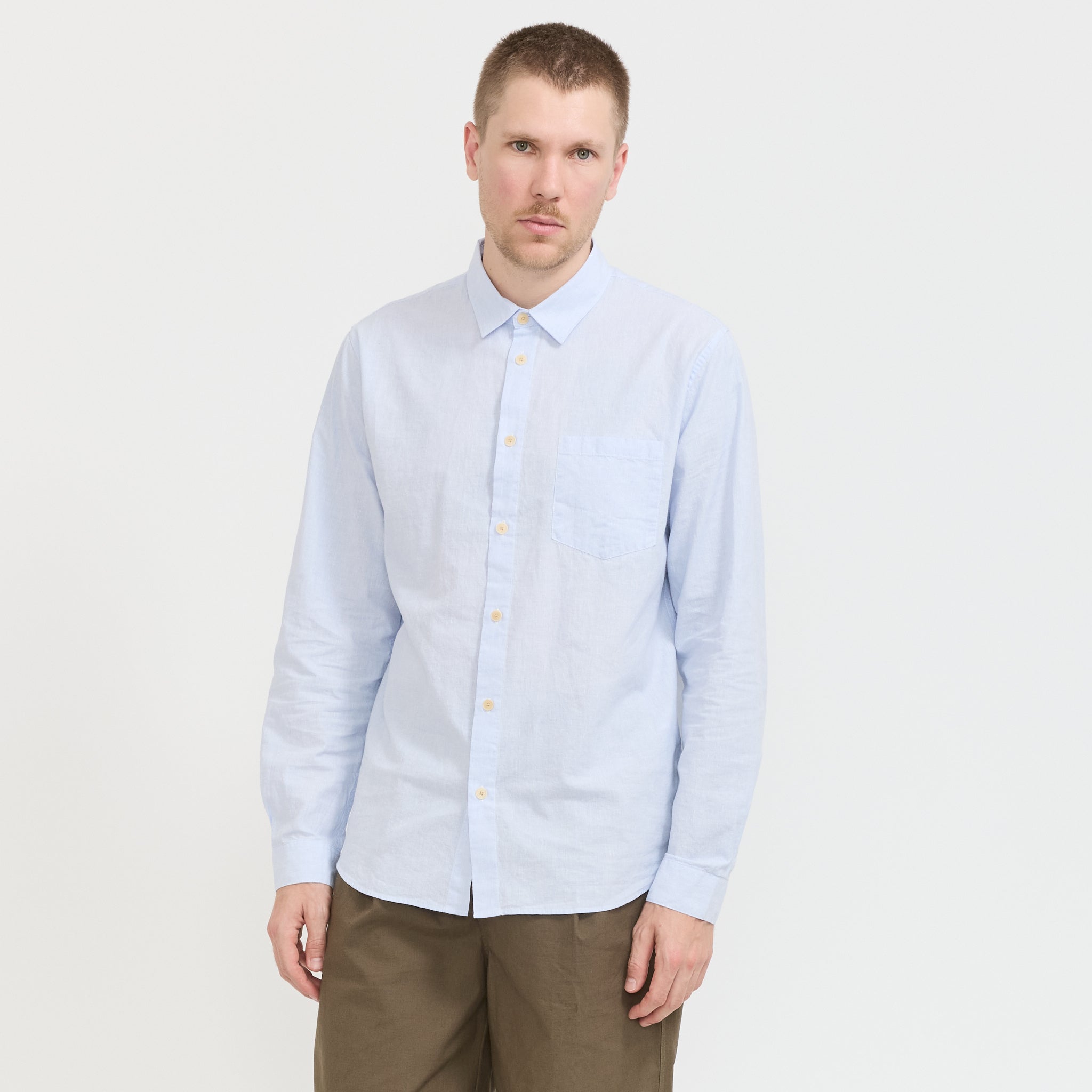 Relaxed Fit Shirt Blue Microstripe