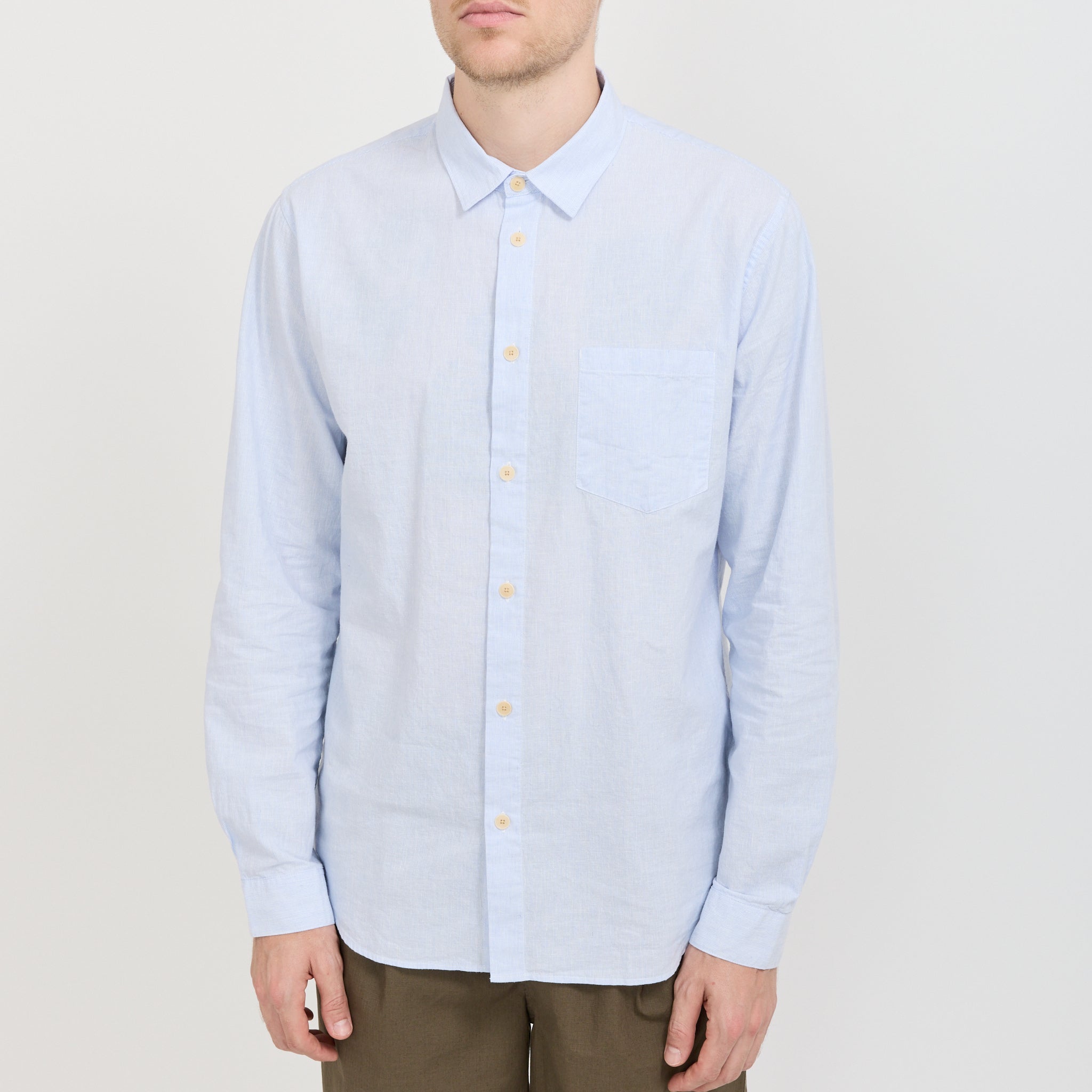 Relaxed Fit Shirt Blue Microstripe