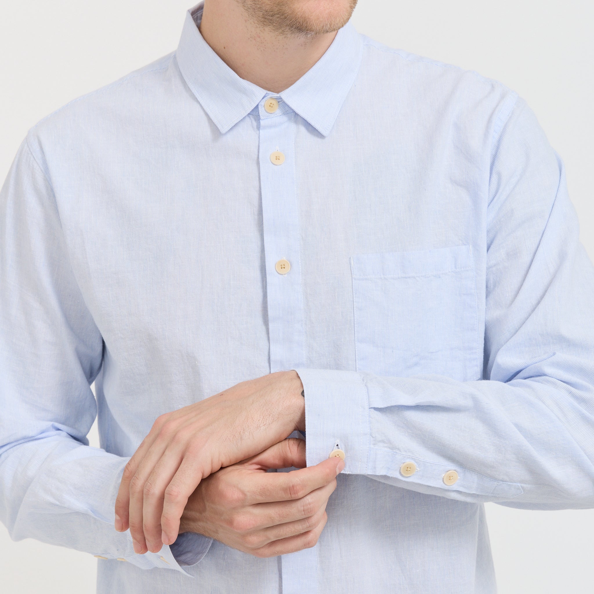 Relaxed Fit Shirt Blue Microstripe