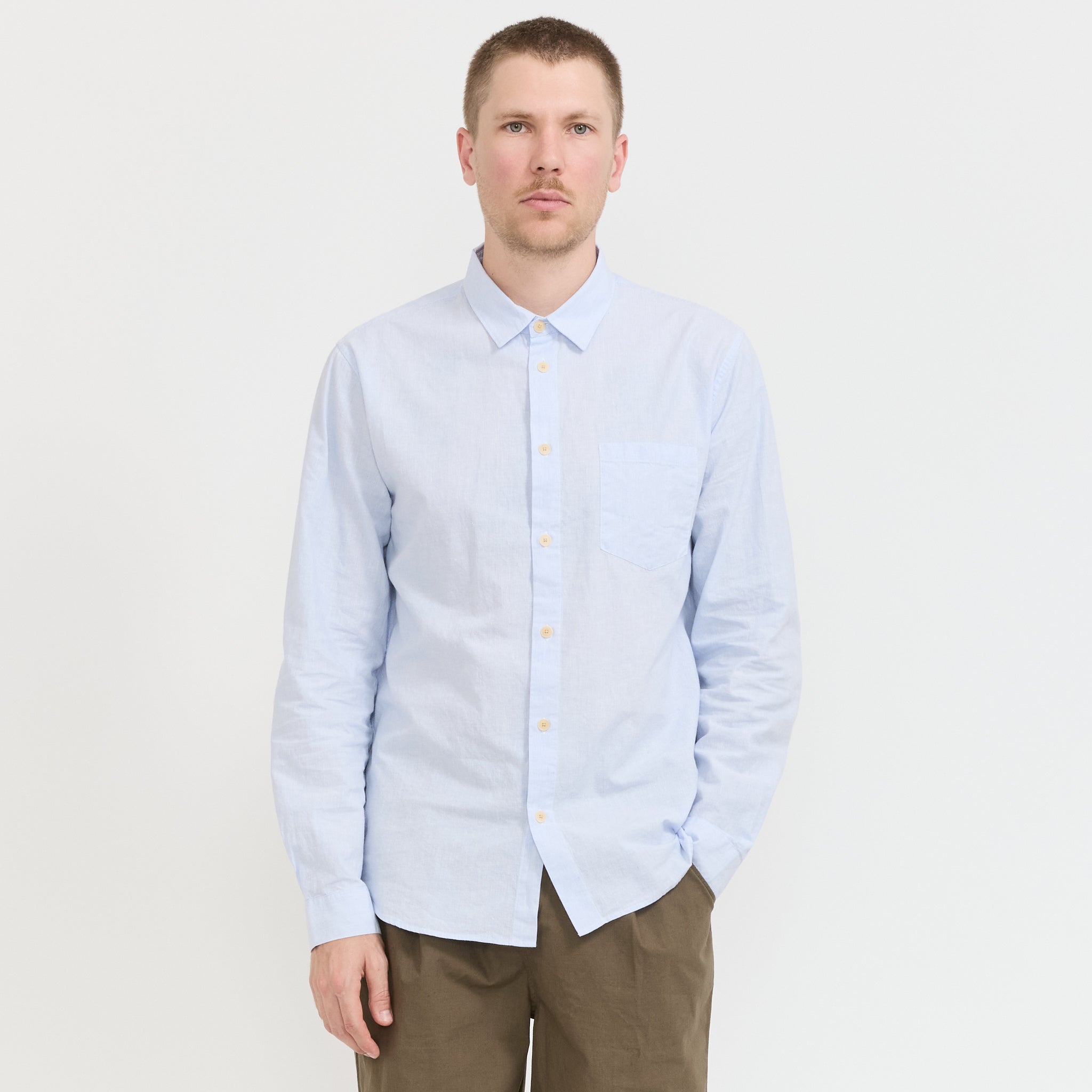 Relaxed Fit Shirt Blue Microstripe